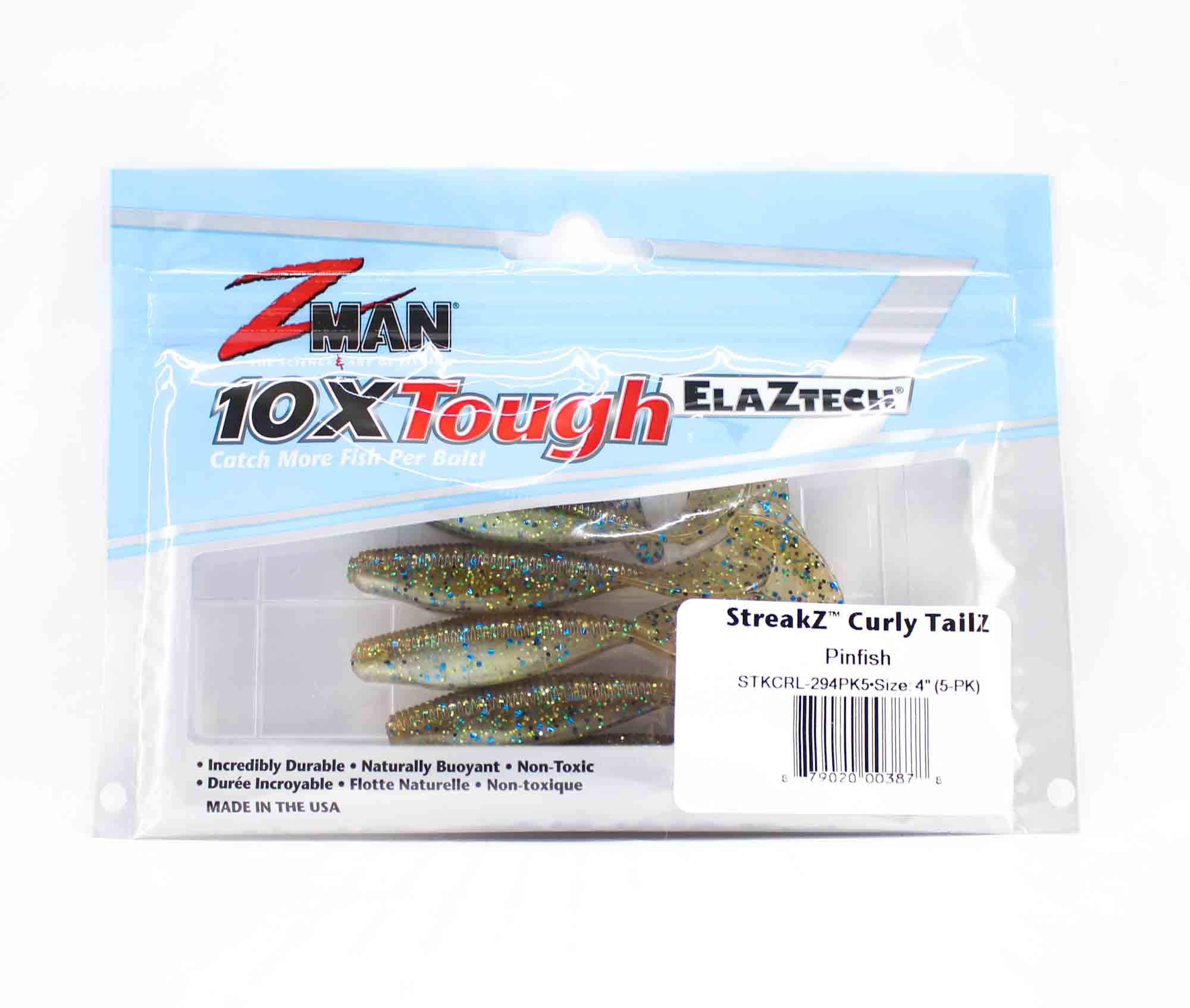 Zman Soft Lure StreakZ Curly 4 Inch 5/Pack Pinfish (3878)