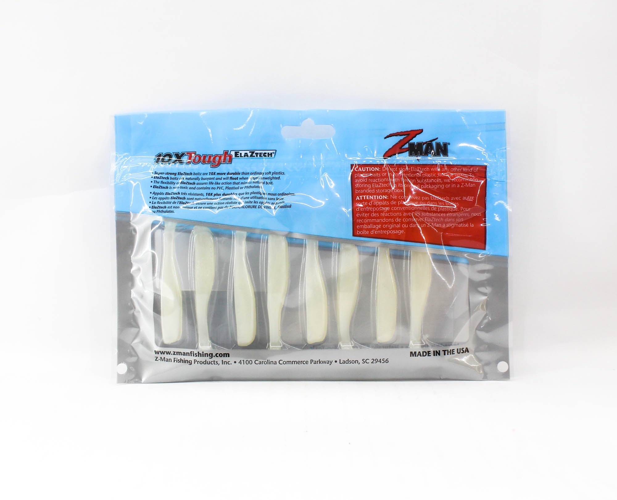 Zman Soft Lure Slim SwimZ 2.5 Inch 8/Pack Pearl (5117)