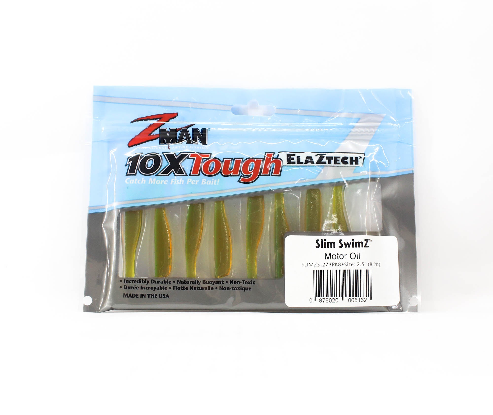 Zman Soft Lure Slim SwimZ 2.5 Inch 8/Pack Motor Oil (5162)