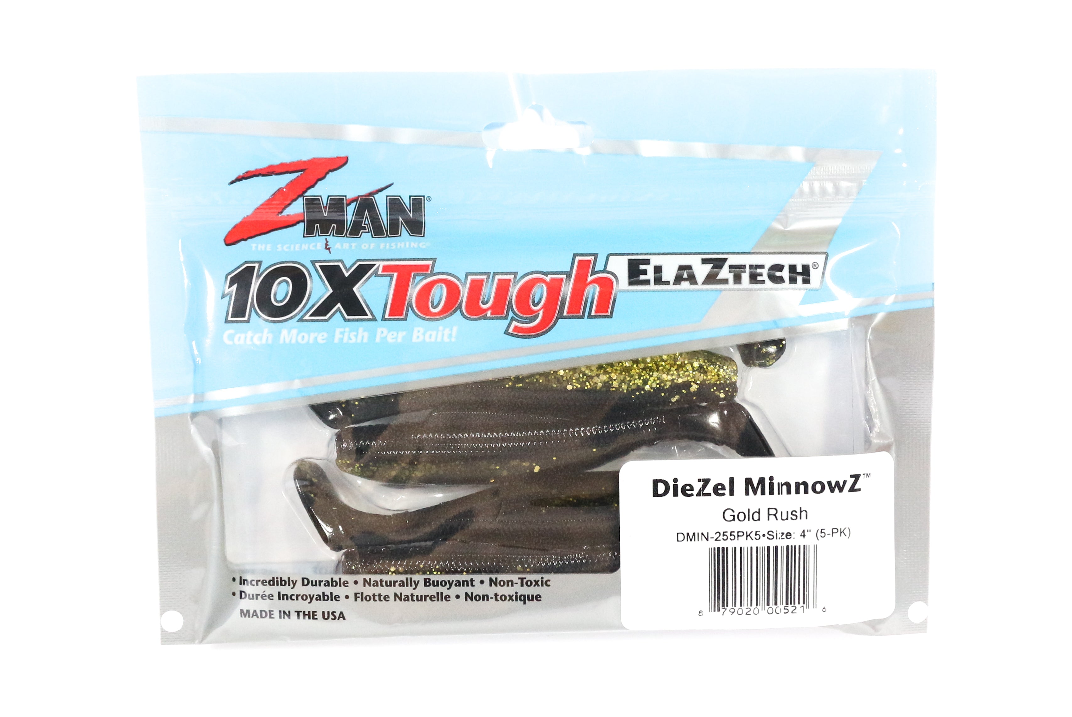 Zman Soft Lure Diezel MinnowZ 4 Inch 5/Pack Gold Rush (5216)