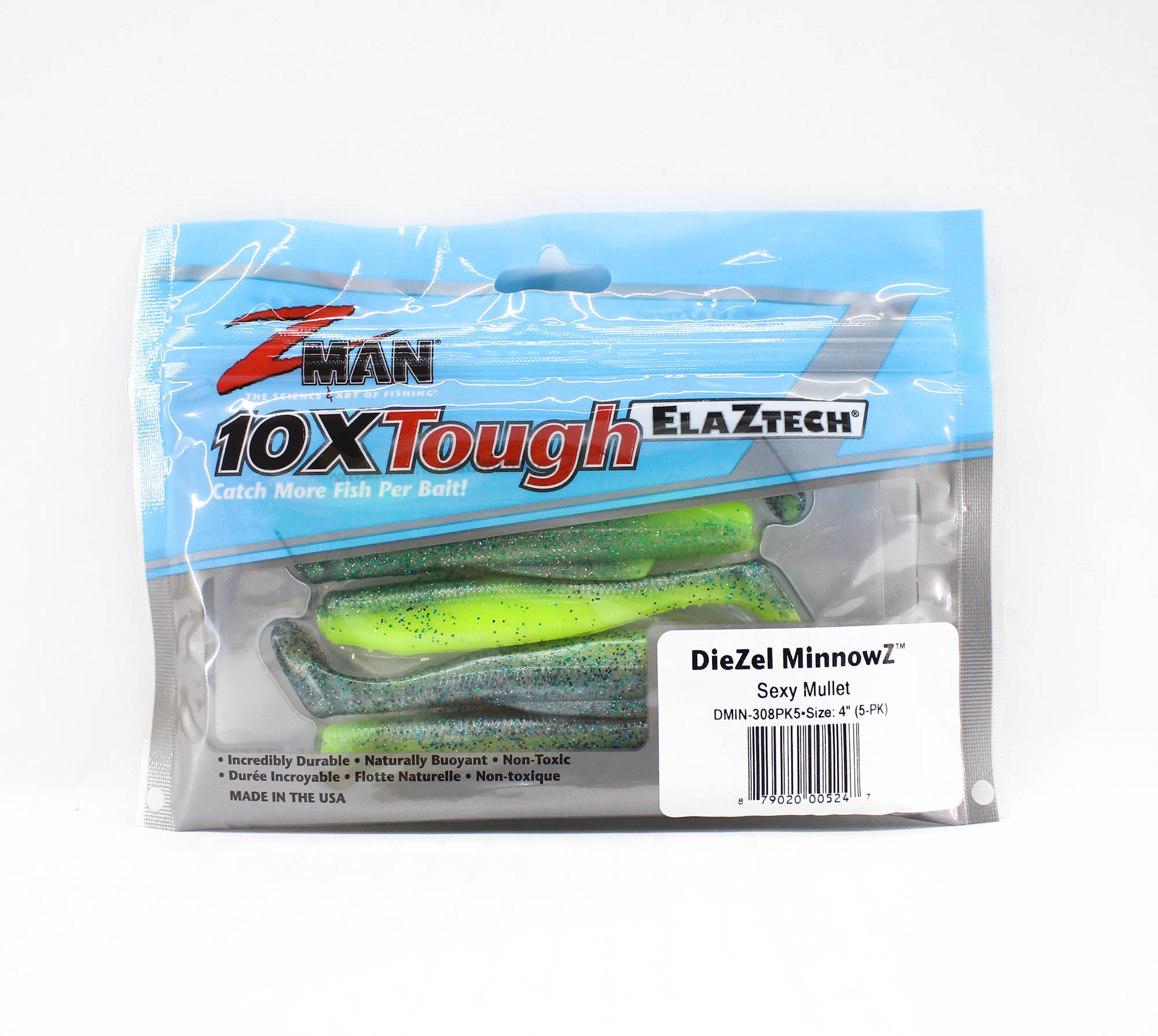 Zman Soft Lure Diezel MinnowZ 4 Inch 5/Pack Sexy Mullet (5247)