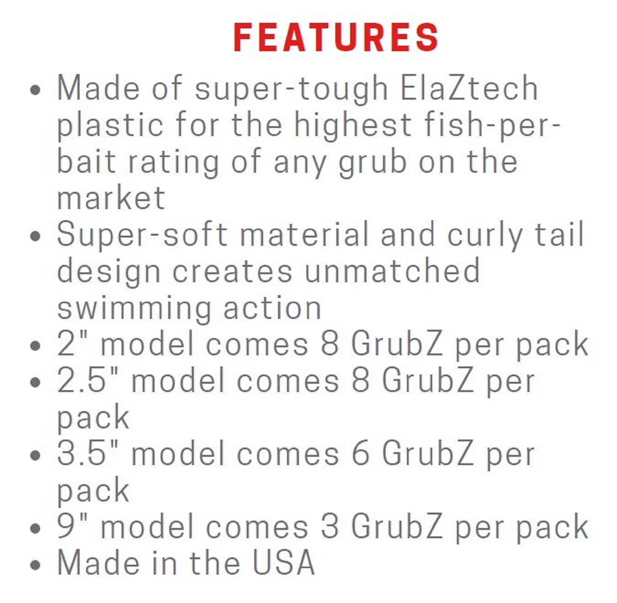 Zman Soft Lure GrubZ 2.5 Inch 8/Pack Glow Bone (5506)