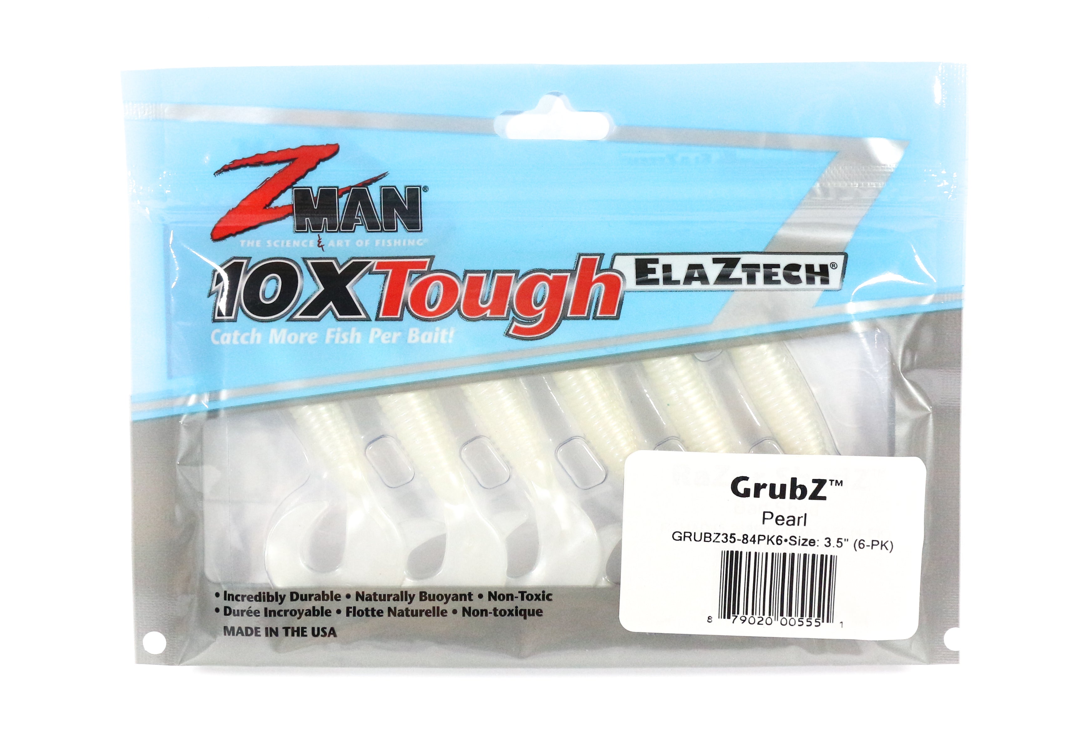 Zman Soft Lure GrubZ 3.5 Inch 6/Pack Pearl (5551)