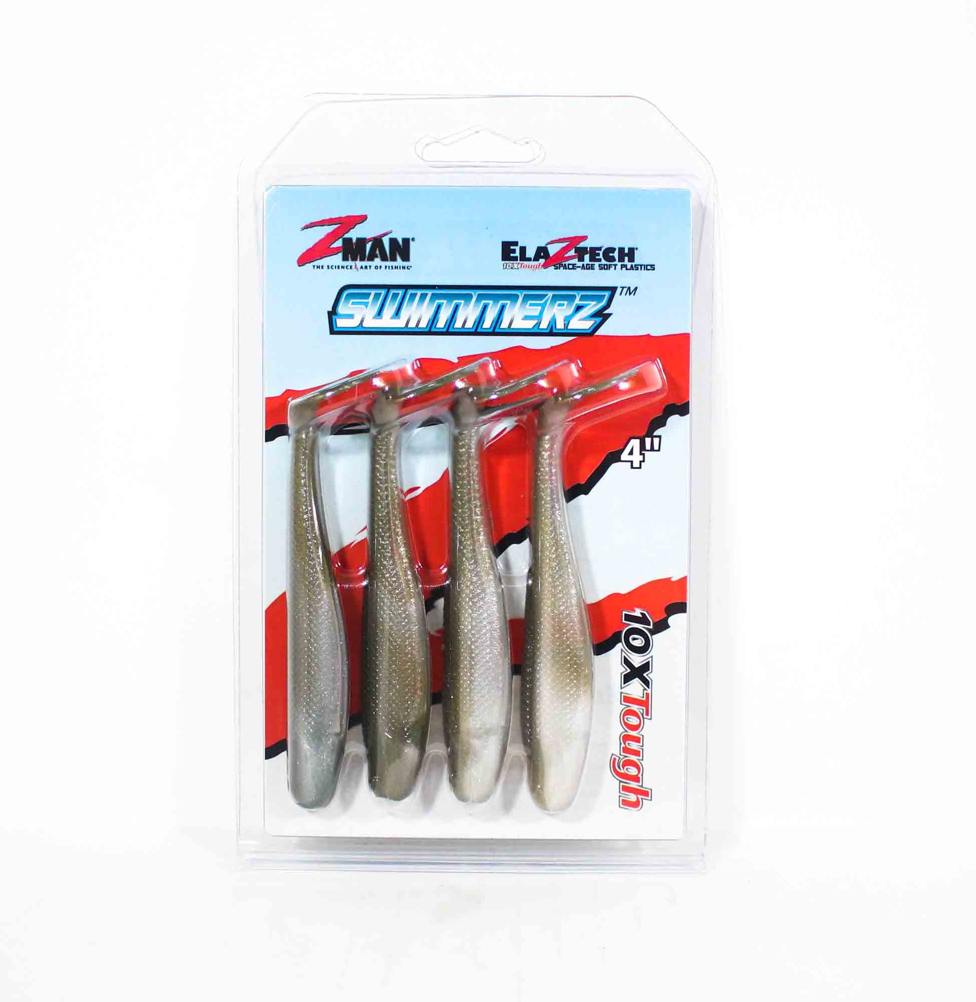 Zman Soft Lure SwimmerZ 4 Inch 4/Pack Shiner (6213)
