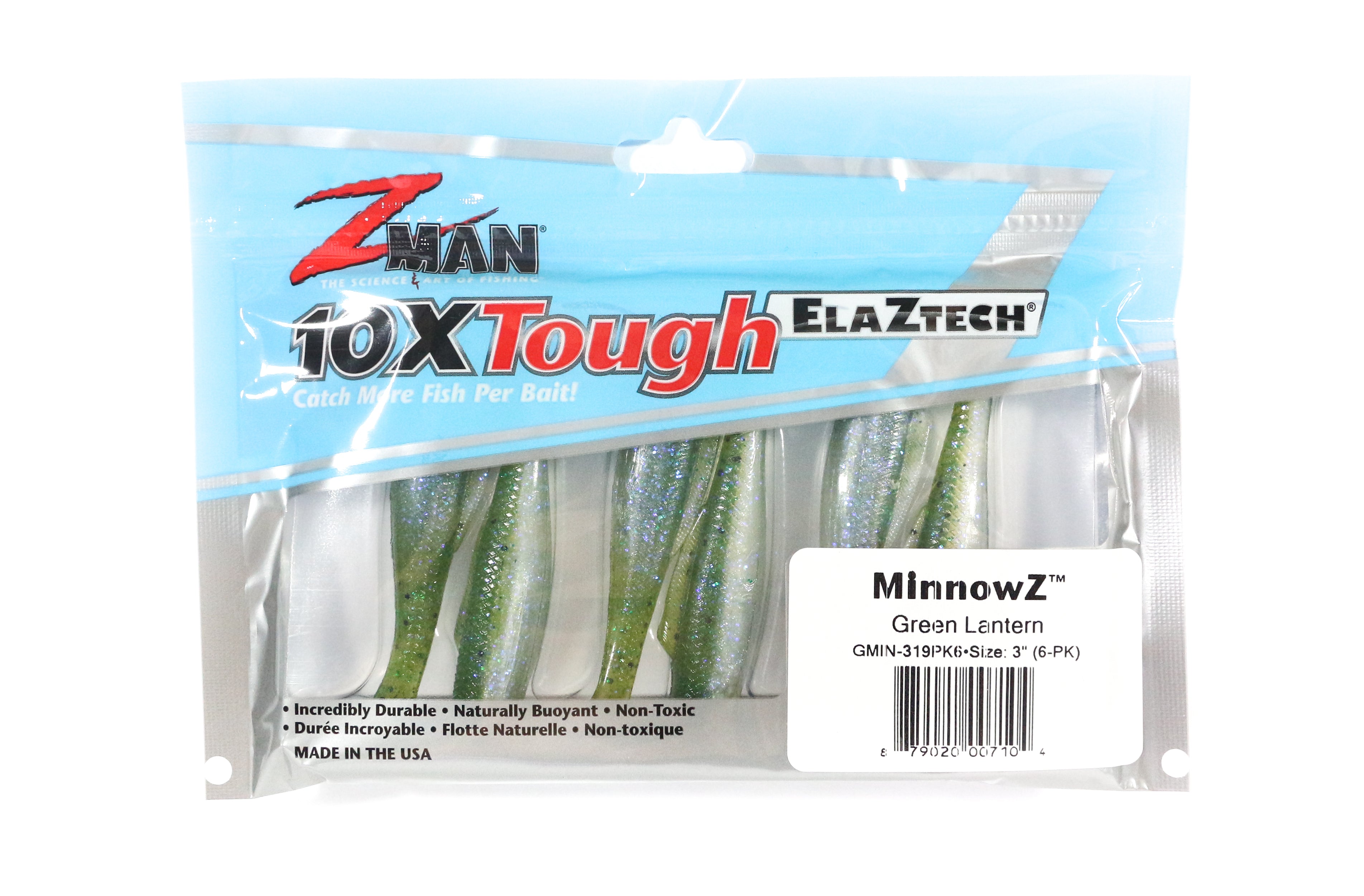Zman Soft Lure MinnowZ 3 Inch 6/Pack Green Lantern (7104)