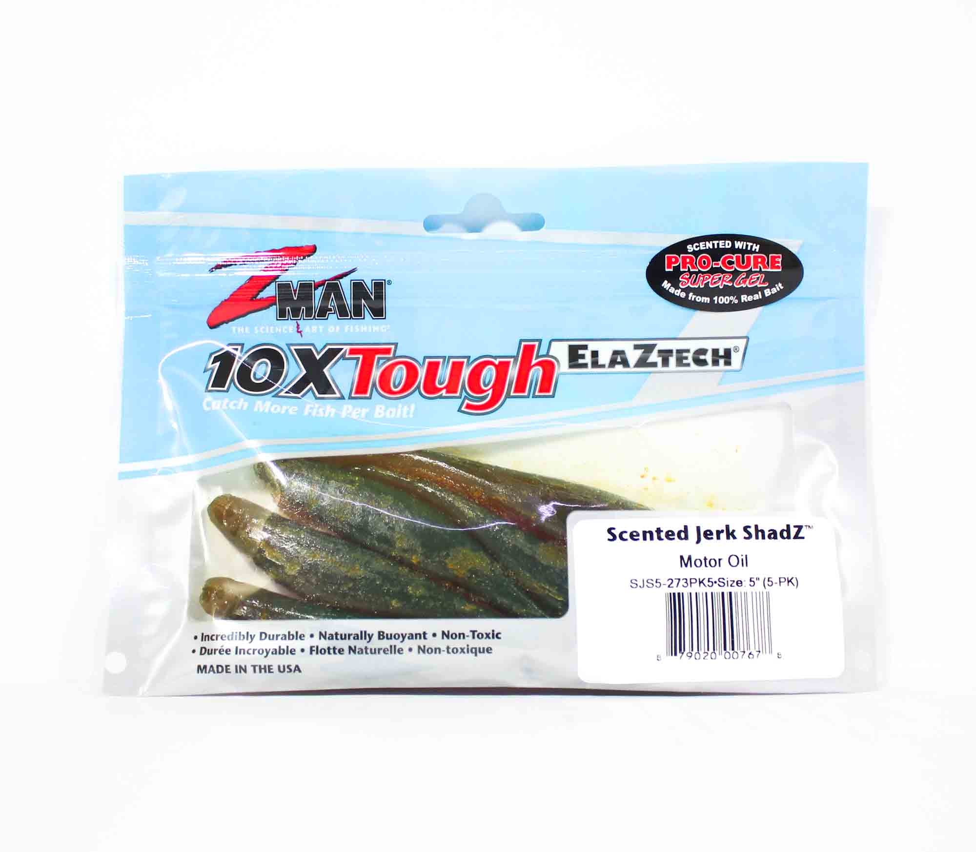 Zman Soft Lure Jerk ShadZ 5 Inch 5/Pack Motor Oil (7678)