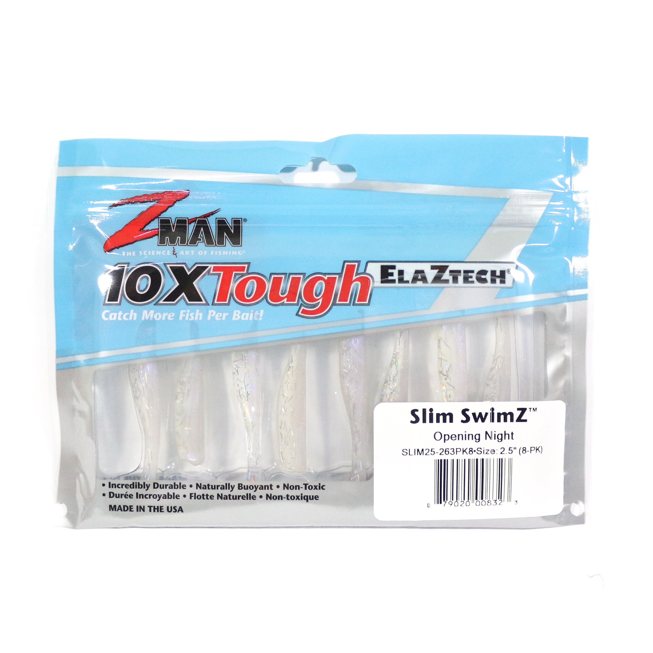 Zman Soft Lure Slim SwimZ 2.5 Inch 8/Pack Opening Night (8323)