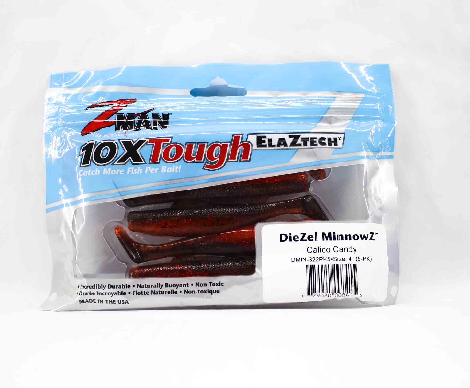 Zman Soft Lure Diezel MinnowZ 4 Inch 5/Pack Calico Candy (8415)