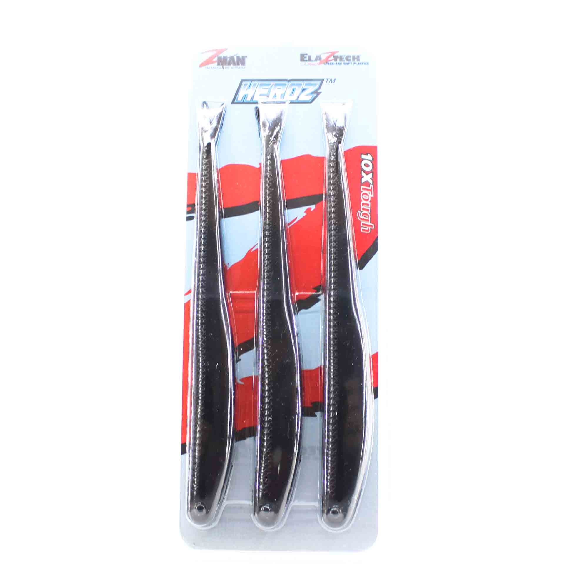 Zman Soft Lure HeroZ 10 Inch 3/Pack Black (9092)