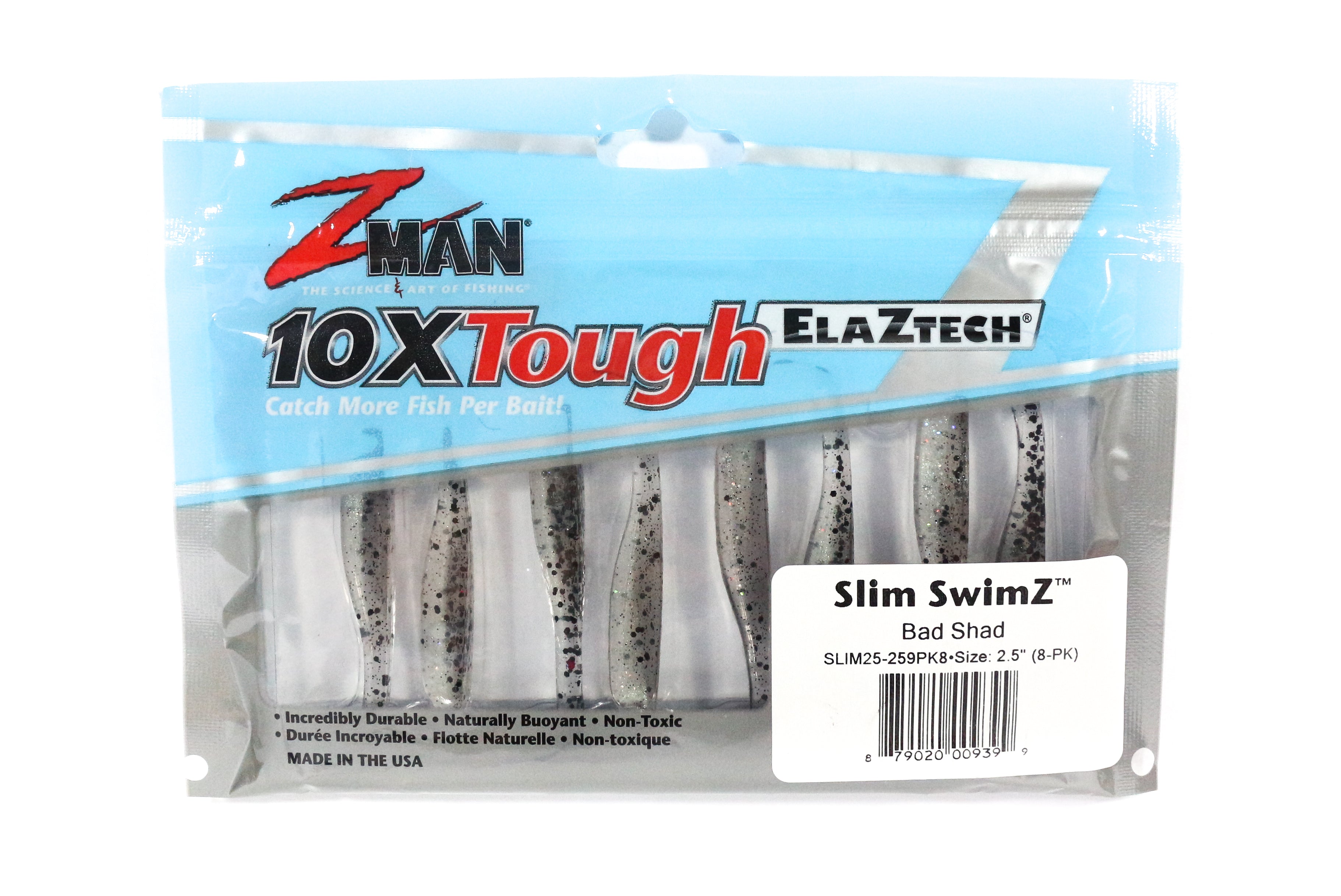 Zman Soft Lure Slim SwimZ 2.5 Inch 8/Pack Bad Shad (9399)