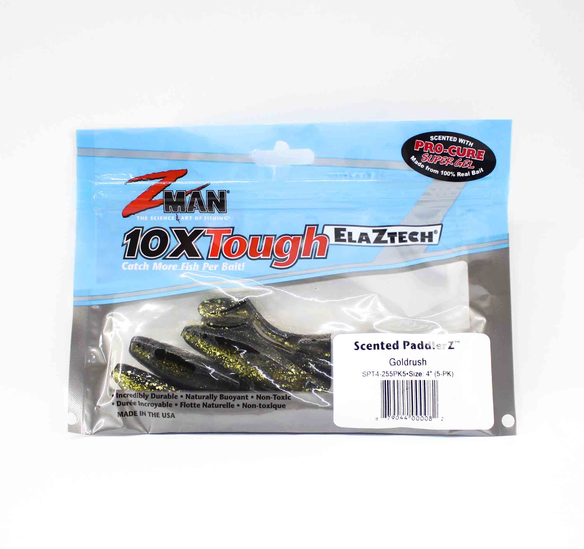Zman Soft Lure Scented PaddlerZ 4 Inch 5/Pack Gold Rush (0082)