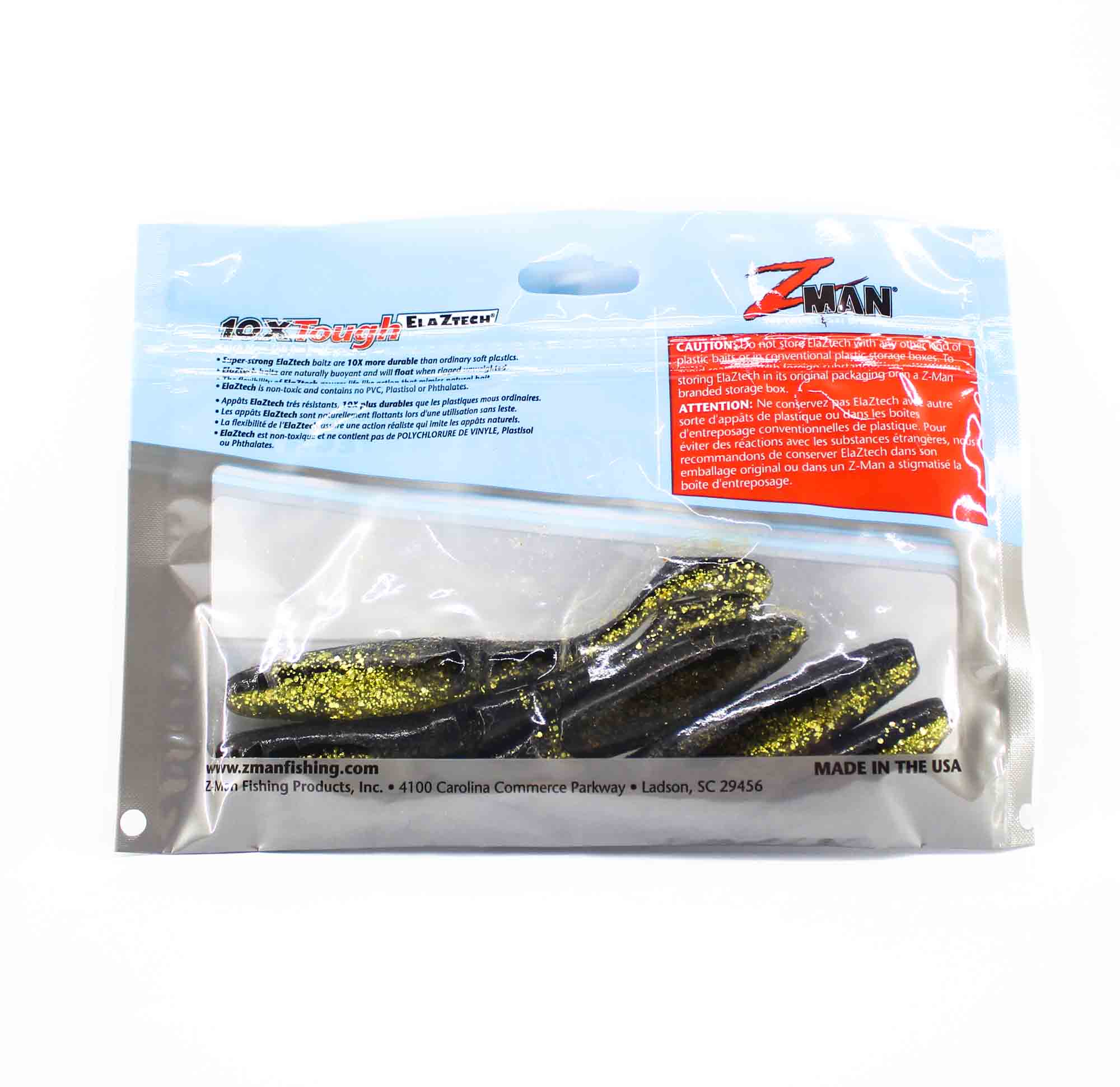 Zman Soft Lure Scented PaddlerZ 4 Inch 5/Pack Gold Rush (0082)