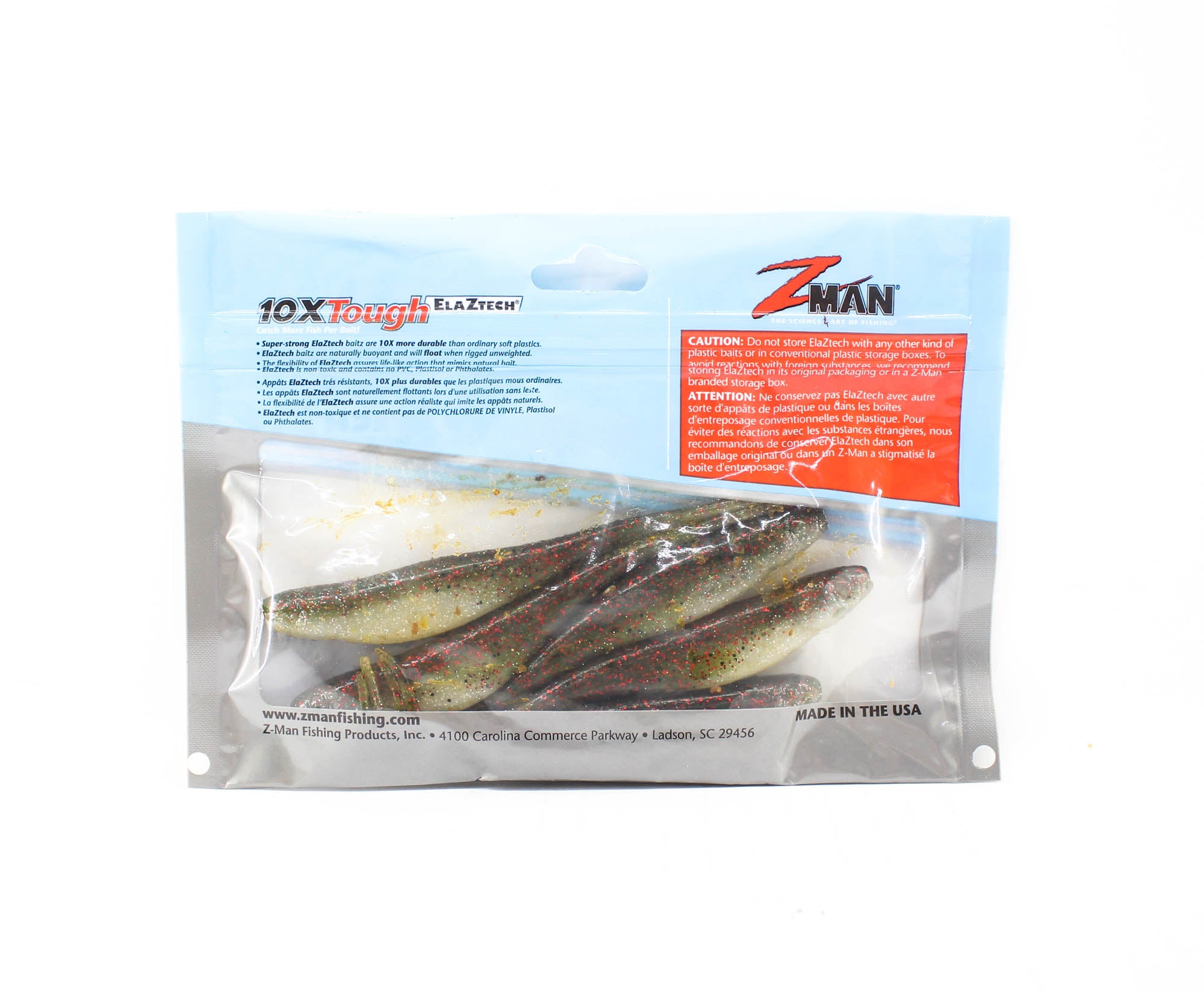 Zman Soft Lure Jerk ShadZ Scented 5 Inch 5/Pack Red Bone (0273)