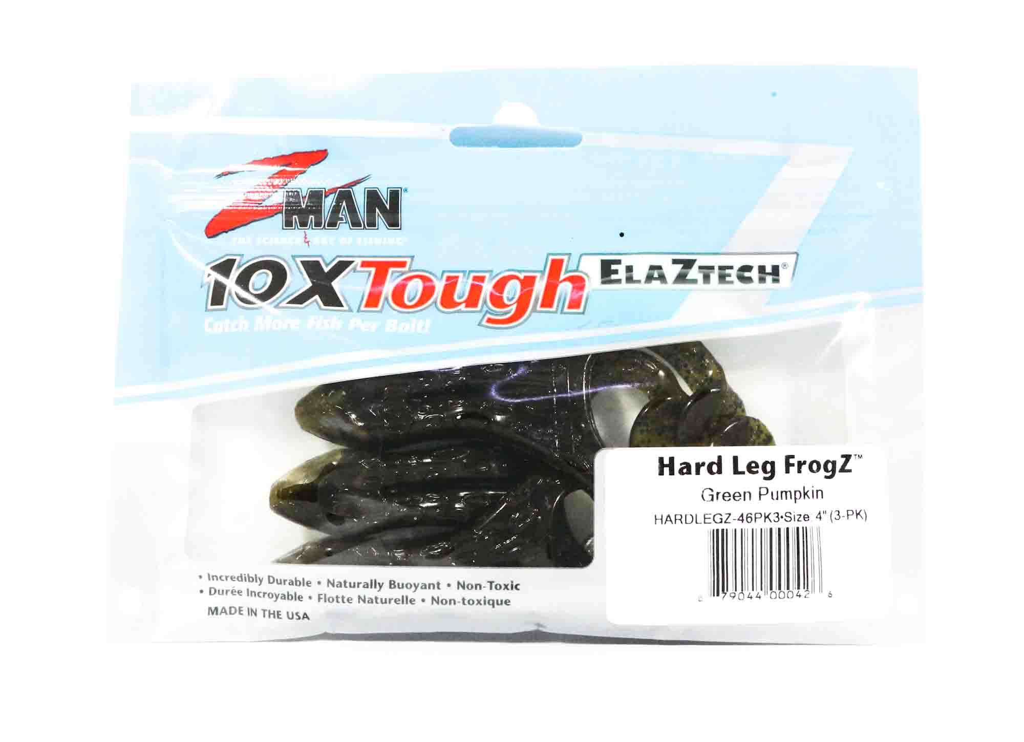 Zman Soft Lure Hard Leg Frogz 4 Inch 3/Pack Green Pumpkin (0426)