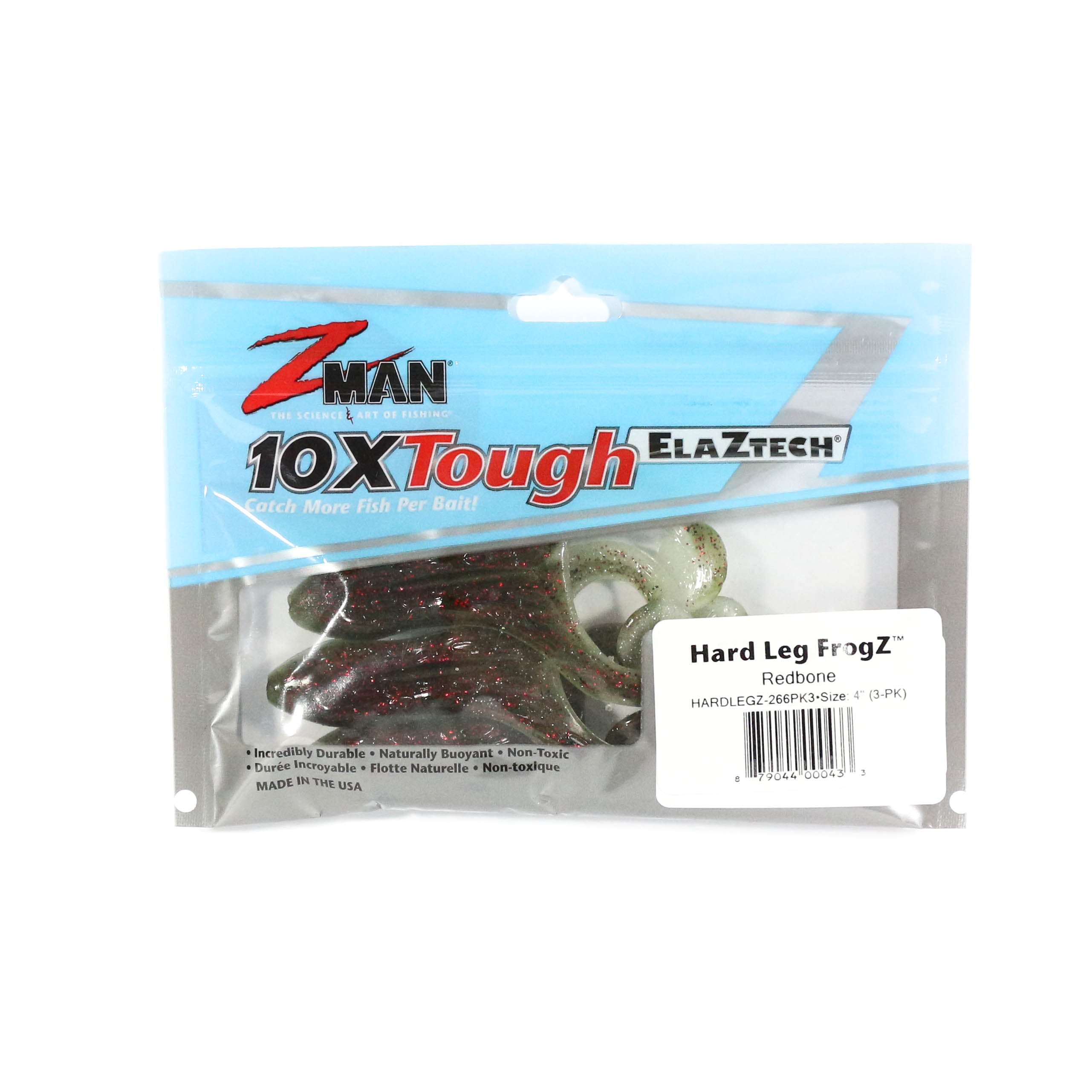 Zman Soft Lure Hard Leg Frogz 4 Inch 3/Pack Redbone Glow (0433)