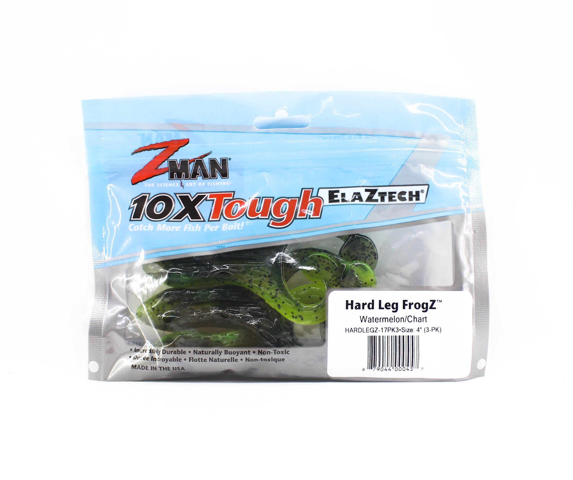 Zman Soft Lure Hard Leg Frogz 4 Inch 3/Pack Watermelon Chart (0457)