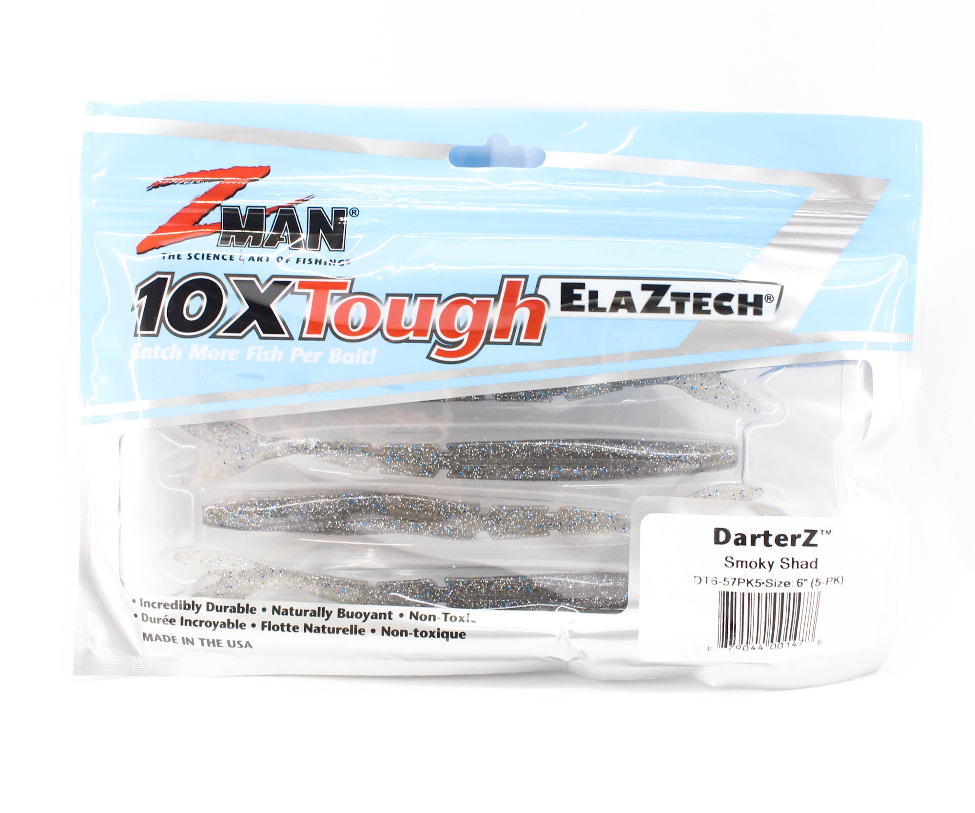 Zman Soft Lure DarterZ 6 Inch 5/Pack Smoky Shad (1478)