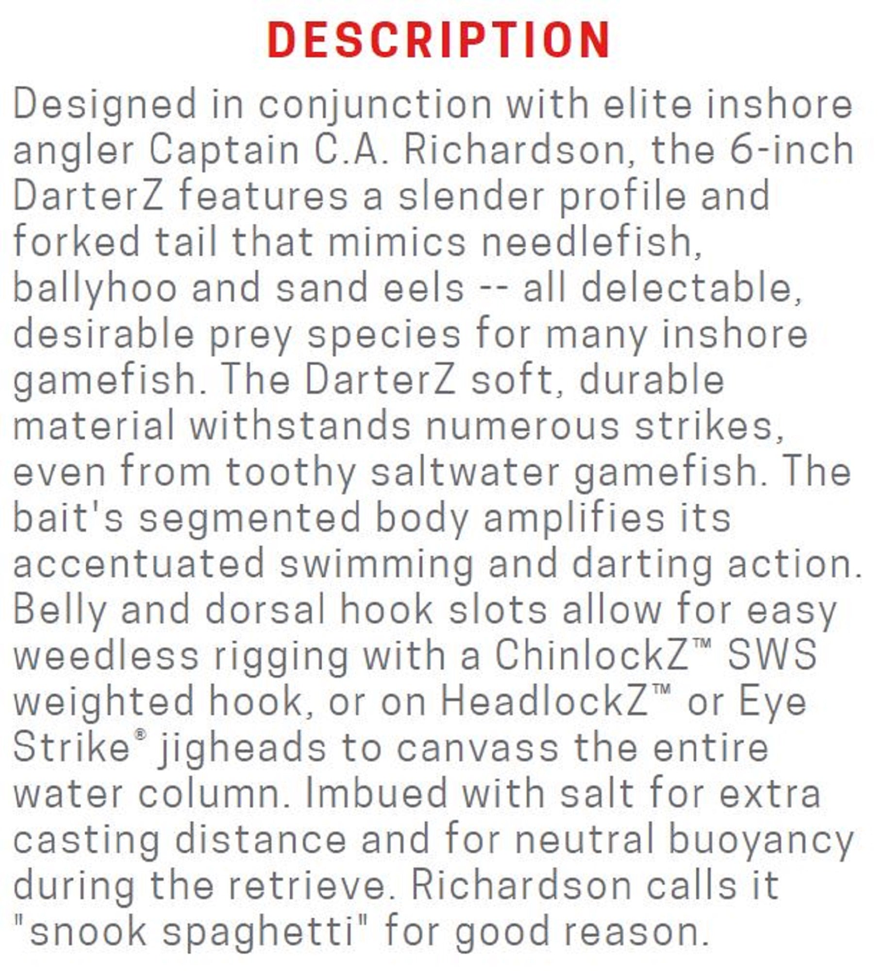 Zman Soft Lure DarterZ 6 Inch 5/Pack Smoky Shad (1478)