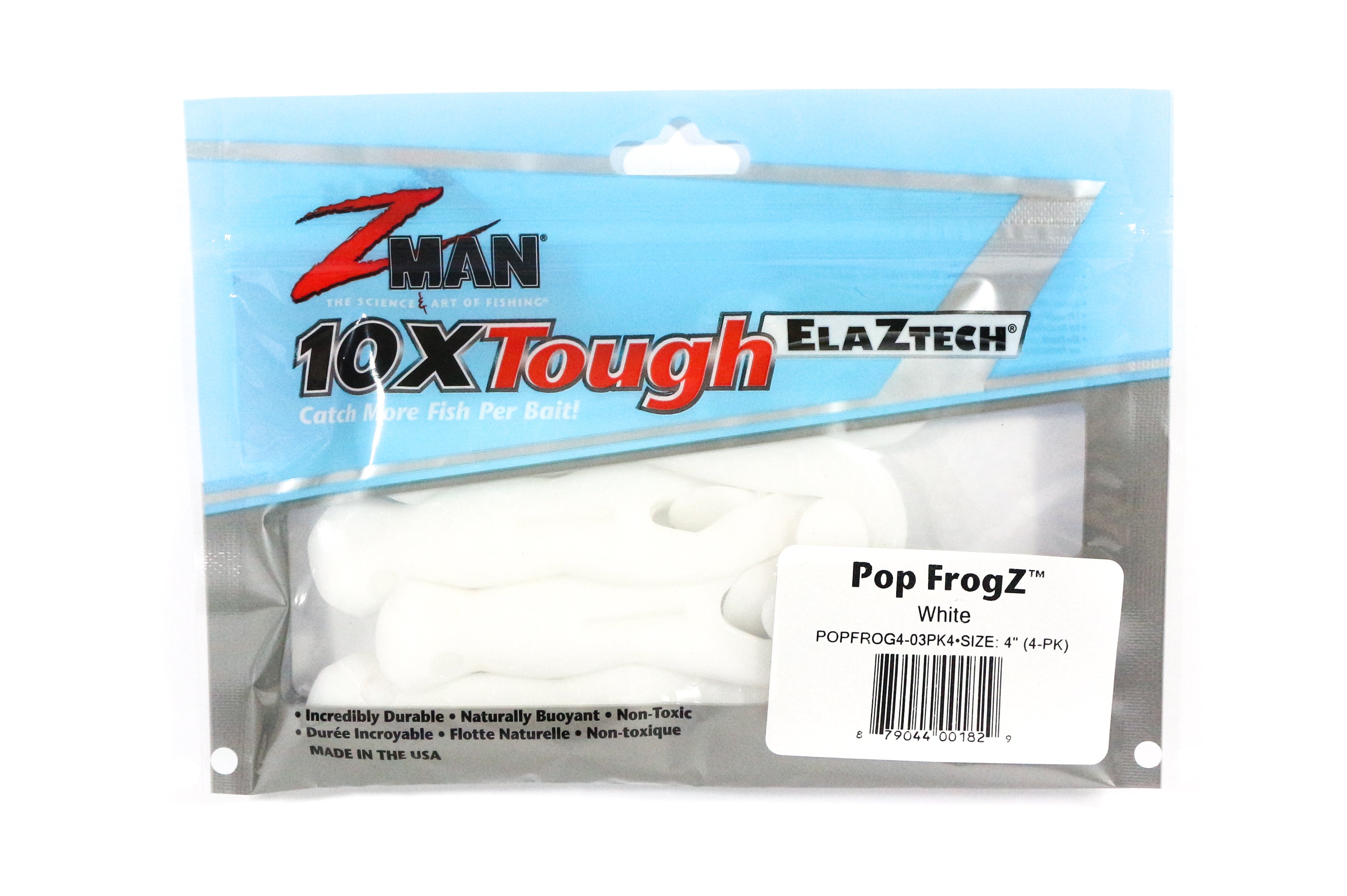 Zman Soft Lure Pop FrogZ 4 Inch 4/Pack White (1829)