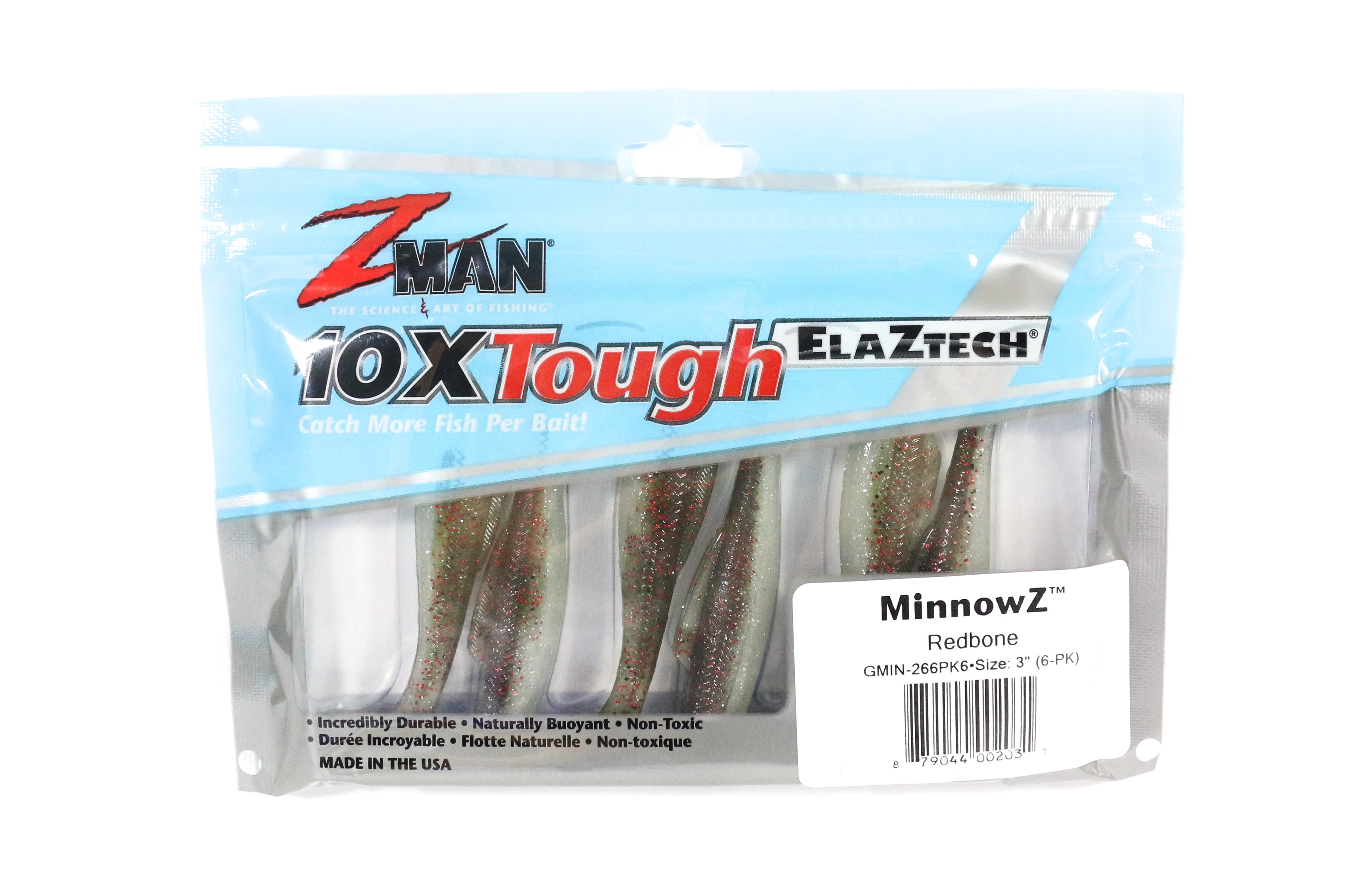Zman Soft Lure MinnowZ 3 Inch 6/Pack Red Bone Glow (2031)