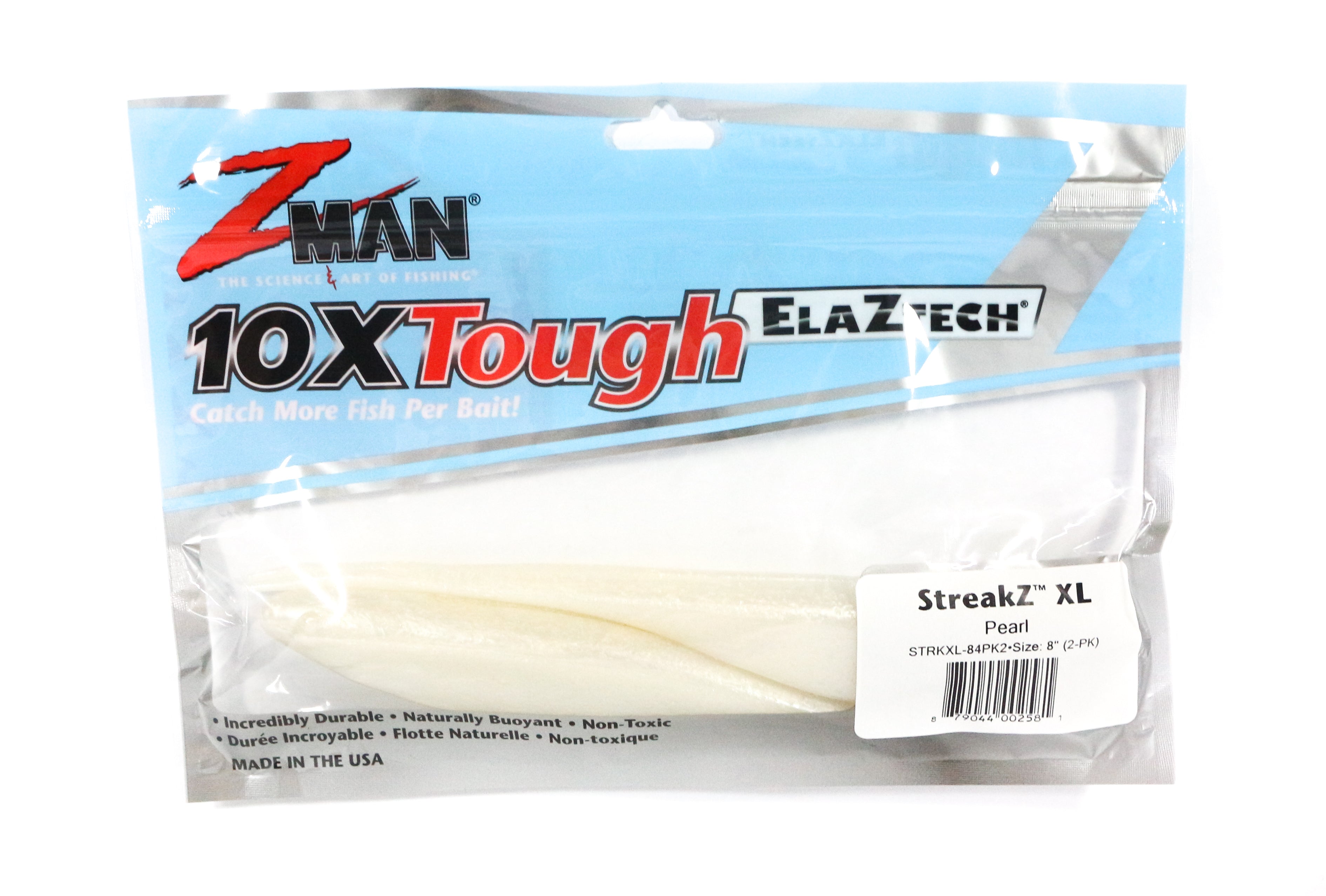Zman Soft Lure StreakZ XL 8 Inch 2/Pack Pearl (2581)