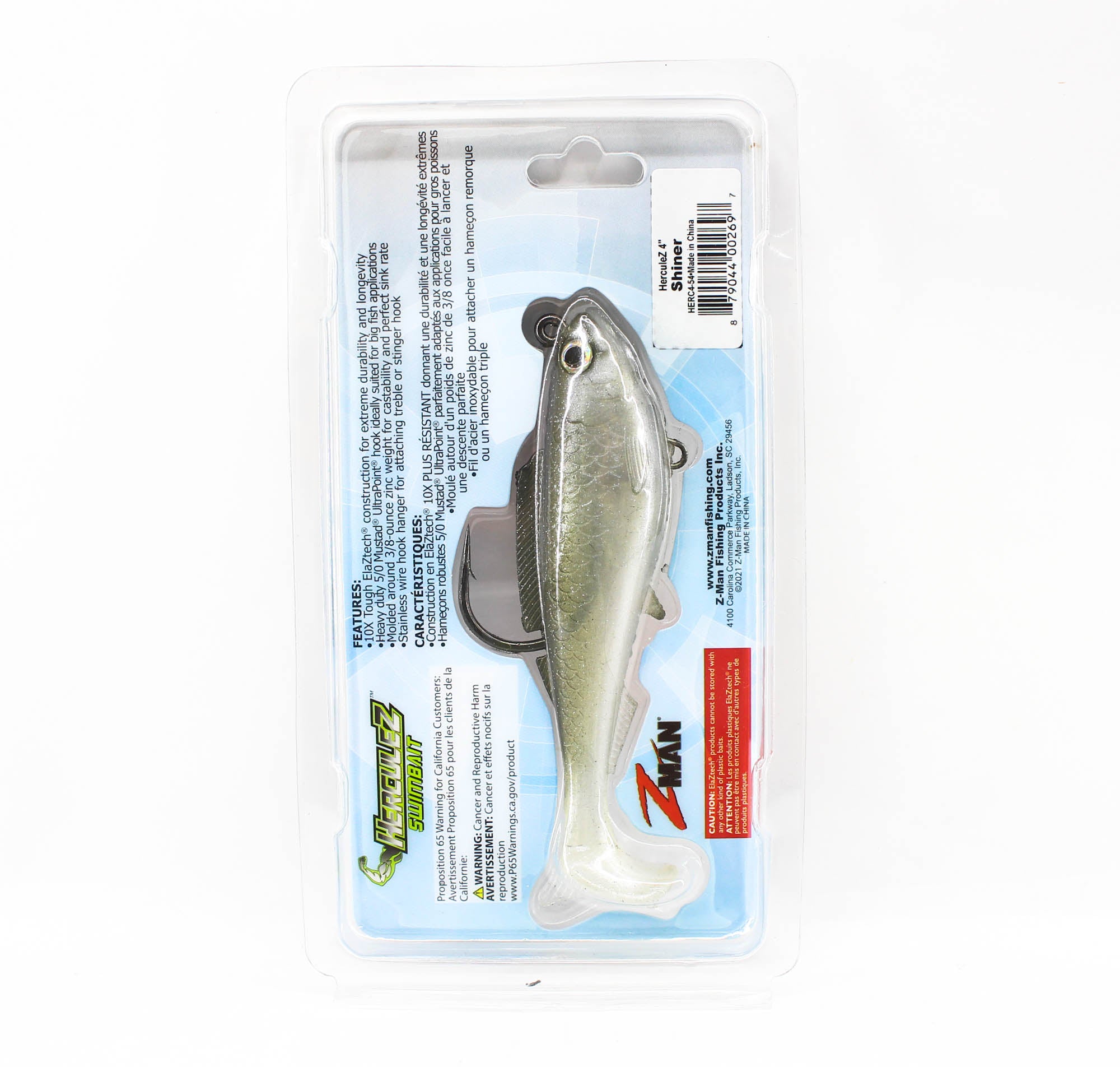 Zman Soft Lure Herculez Swimbait 4 Inch Shiner (2697)