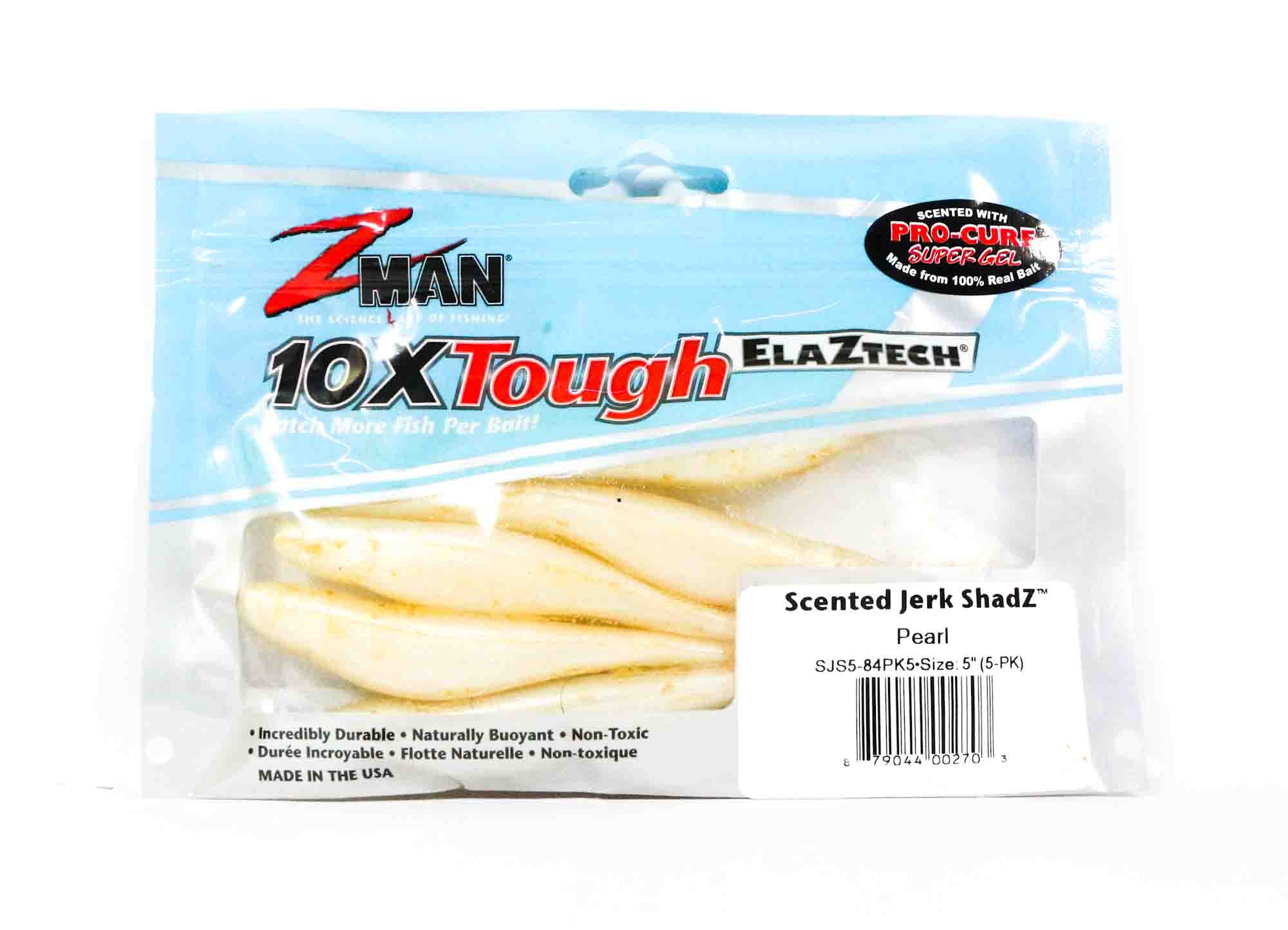 Zman Soft Lure Jerk ShadZ 5 Inch 5/Pack Pearl (2703)