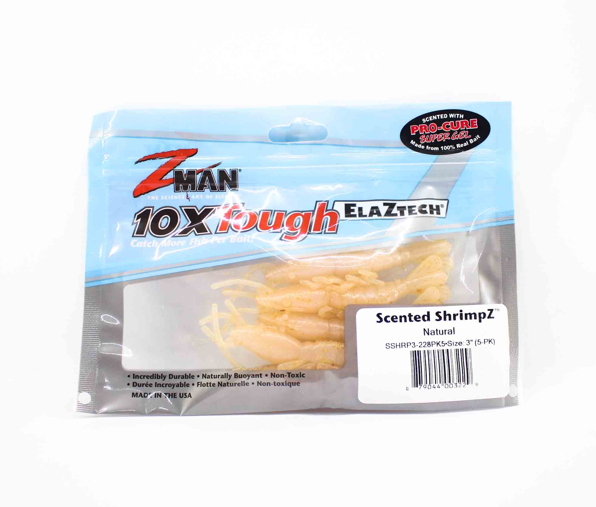 Zman Soft Lure Scented Shrimpz 3 Inch 5/Pack Natural (3229)