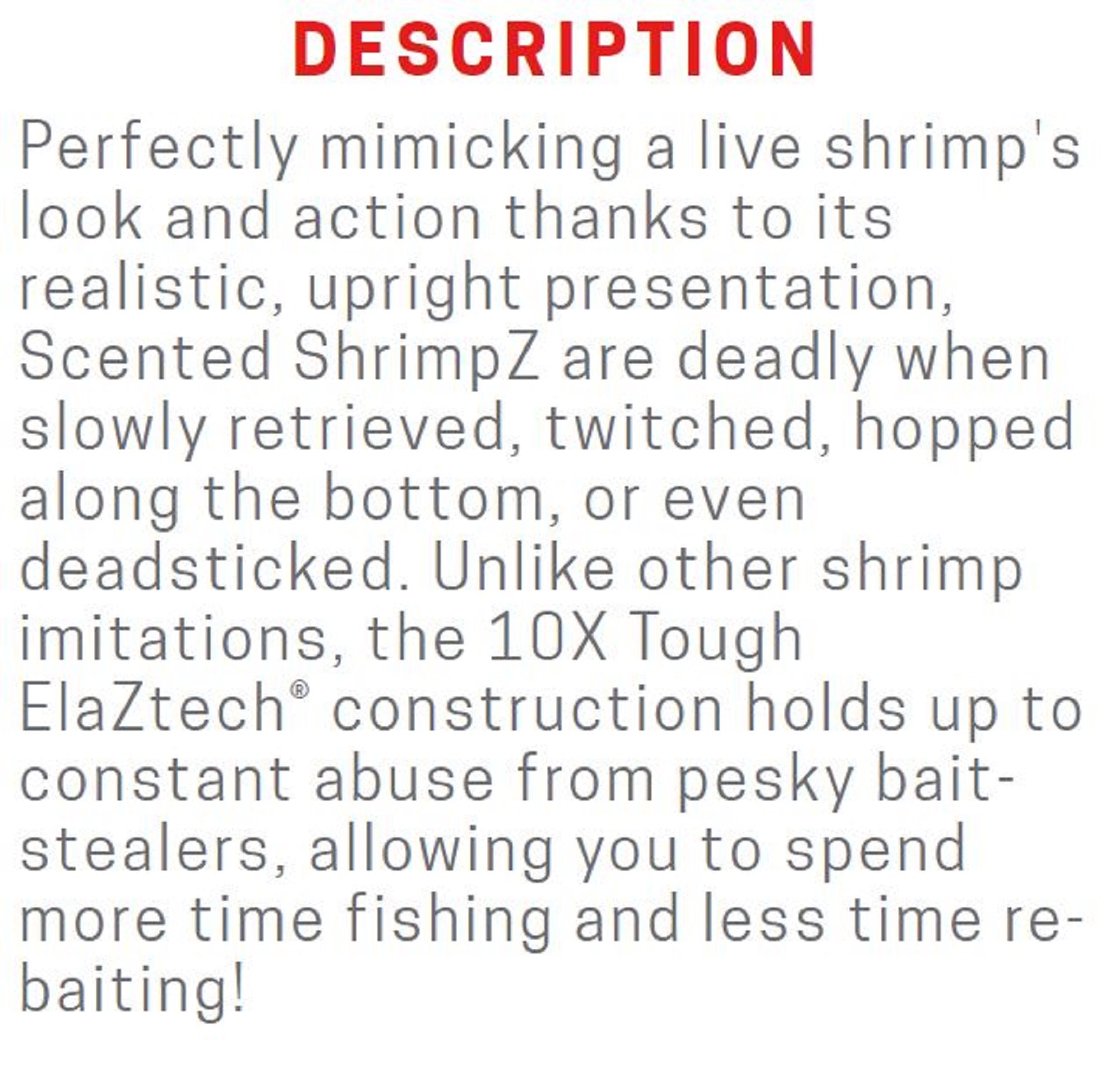 Zman Soft Lure Scented Shrimpz 3 Inch 5/Pack Natural (3229)
