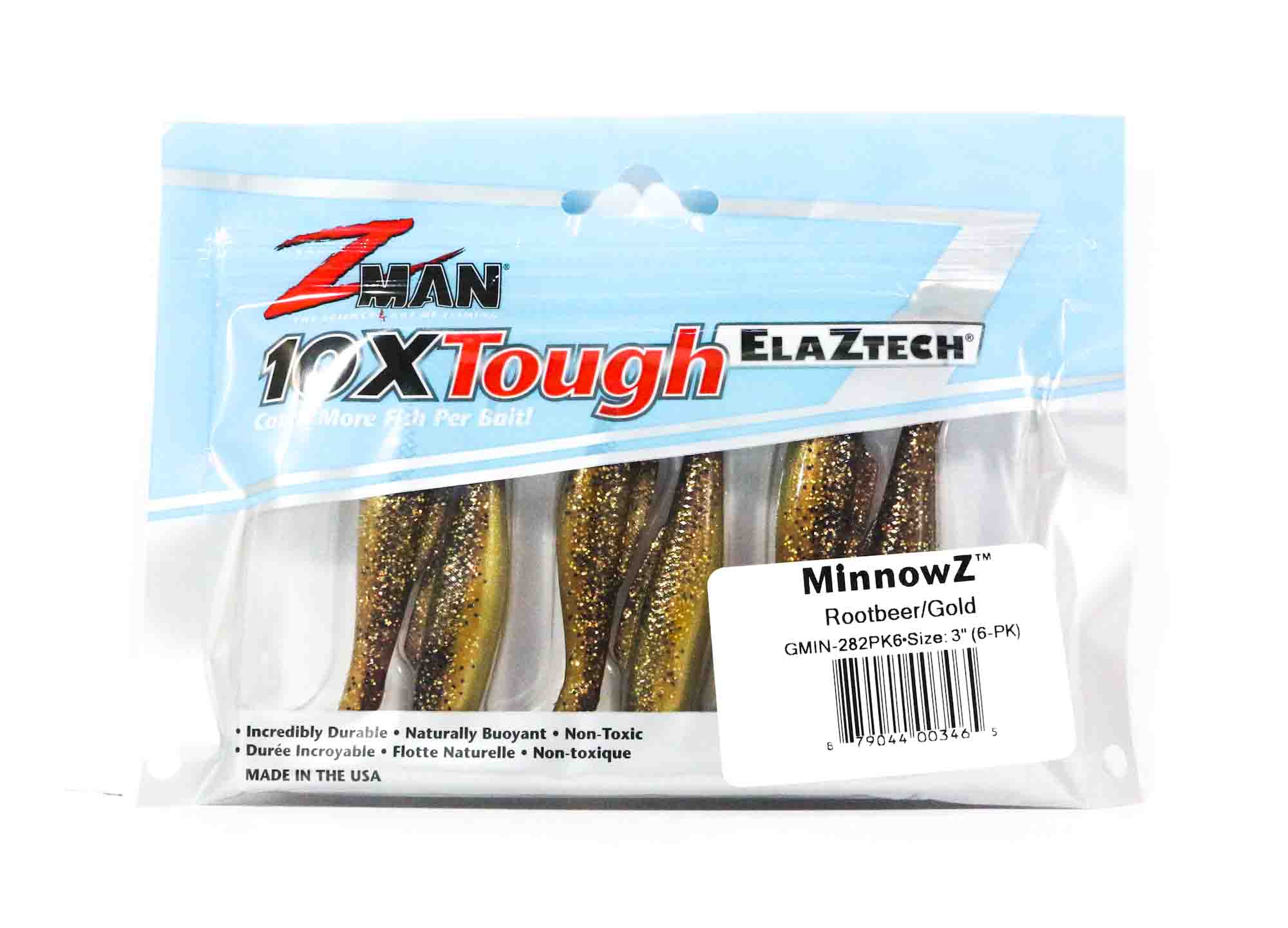 Zman Soft Lure MinnowZ 3 Inch 6/Pack Rootbeer Gold (3465)