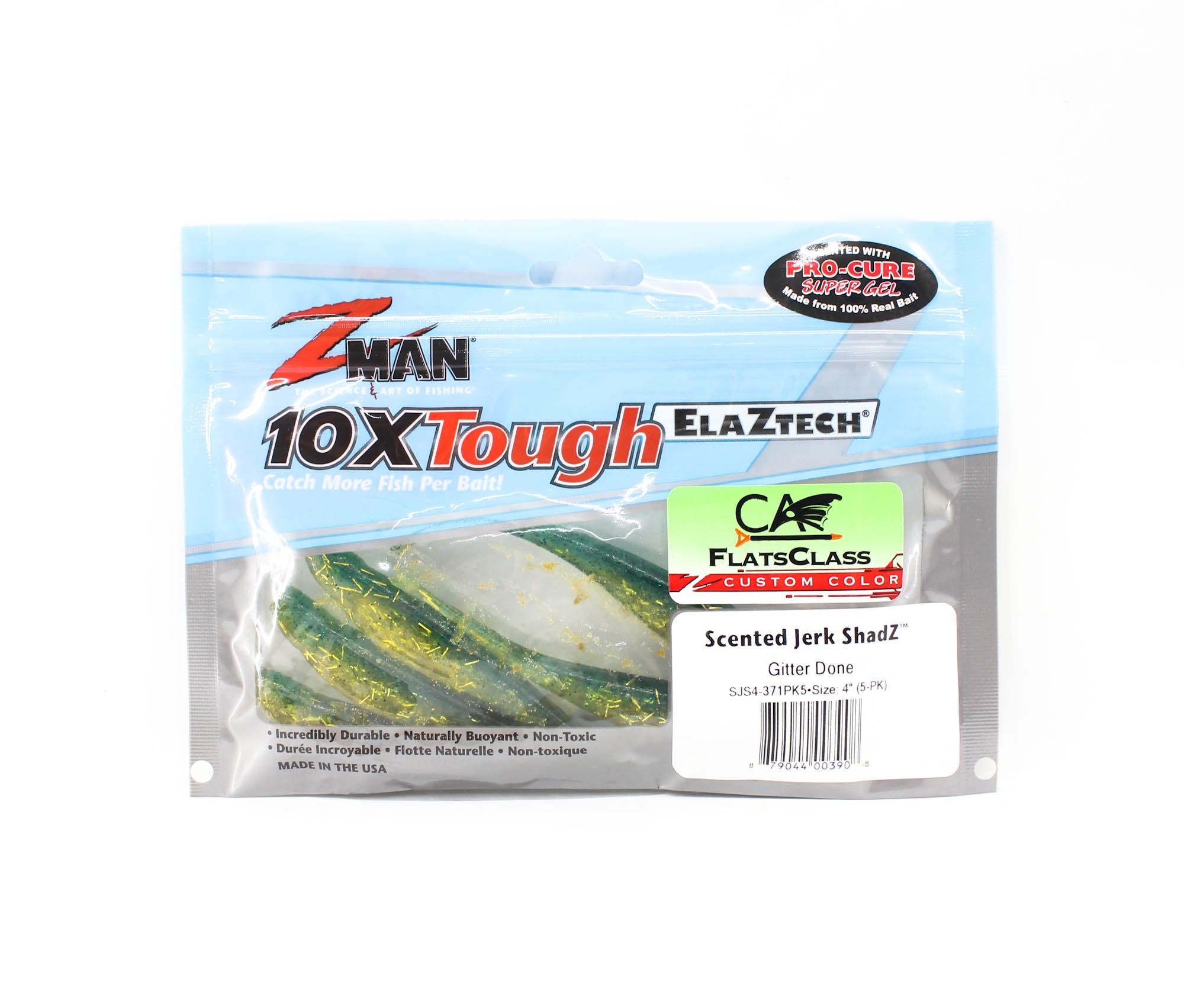 Zman Soft Lure Jerk ShadZ 4 Inch 5/Pack Gitter Done (3908)