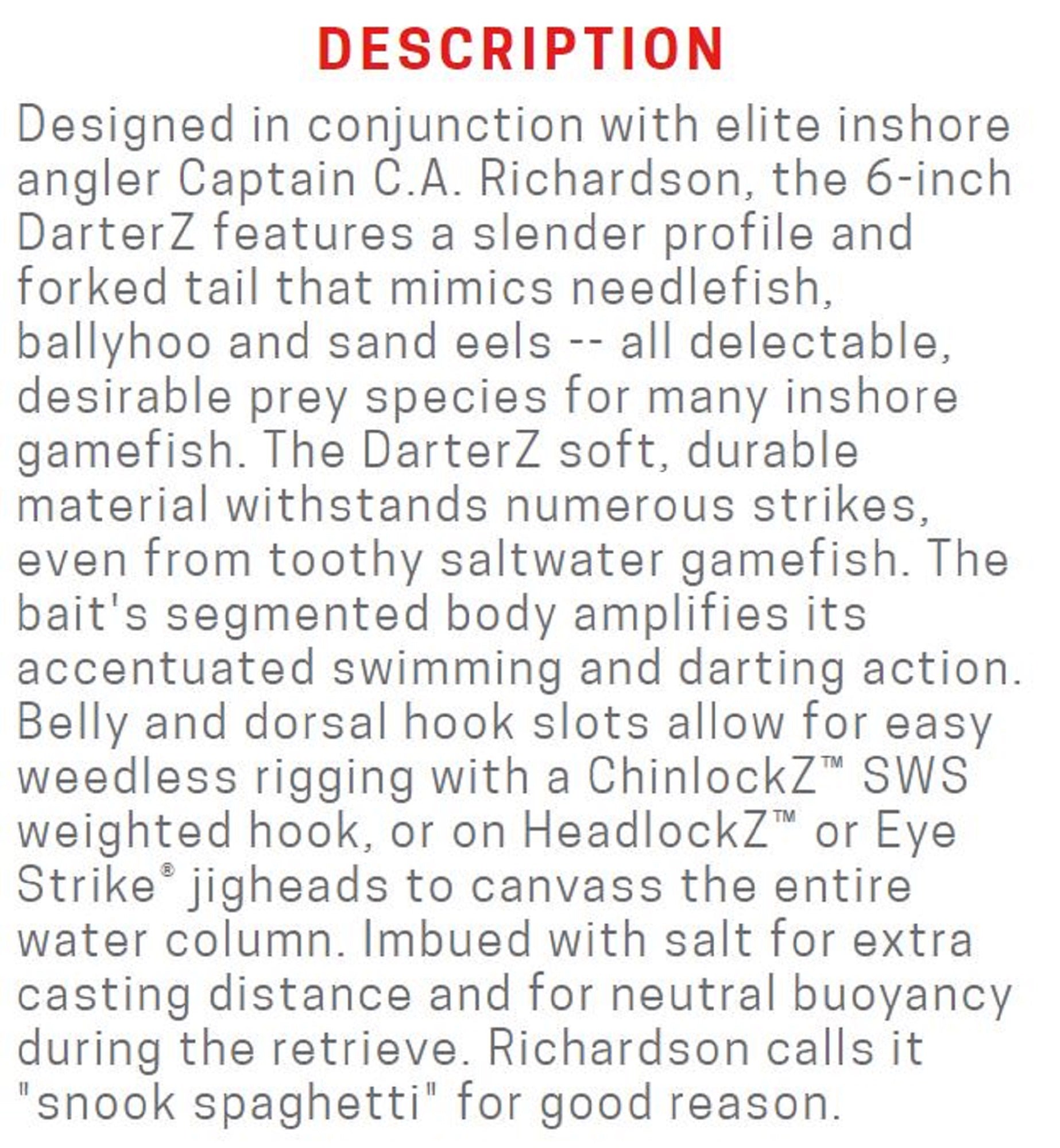 Zman Soft Lure DarterZ 6 Inch 5/Pack Pearl (3960)
