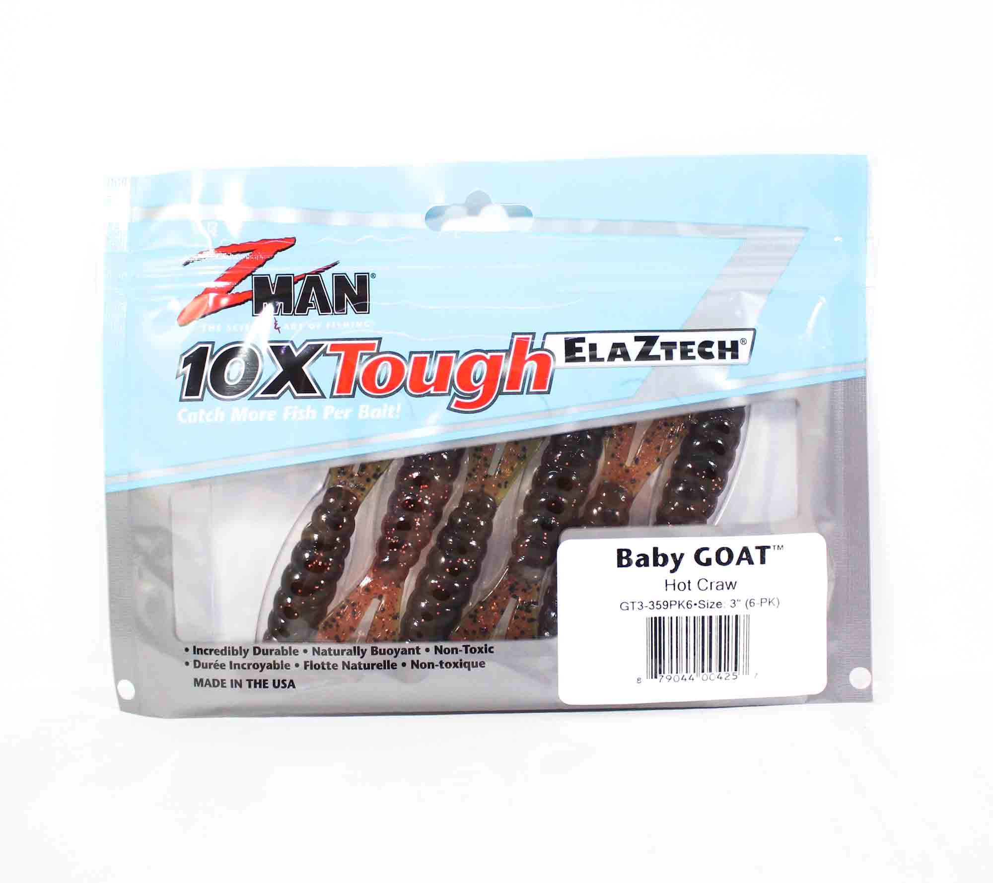 Zman Soft Lure Baby Goat 3 Inch 6/Pack Hot Craw (4257)