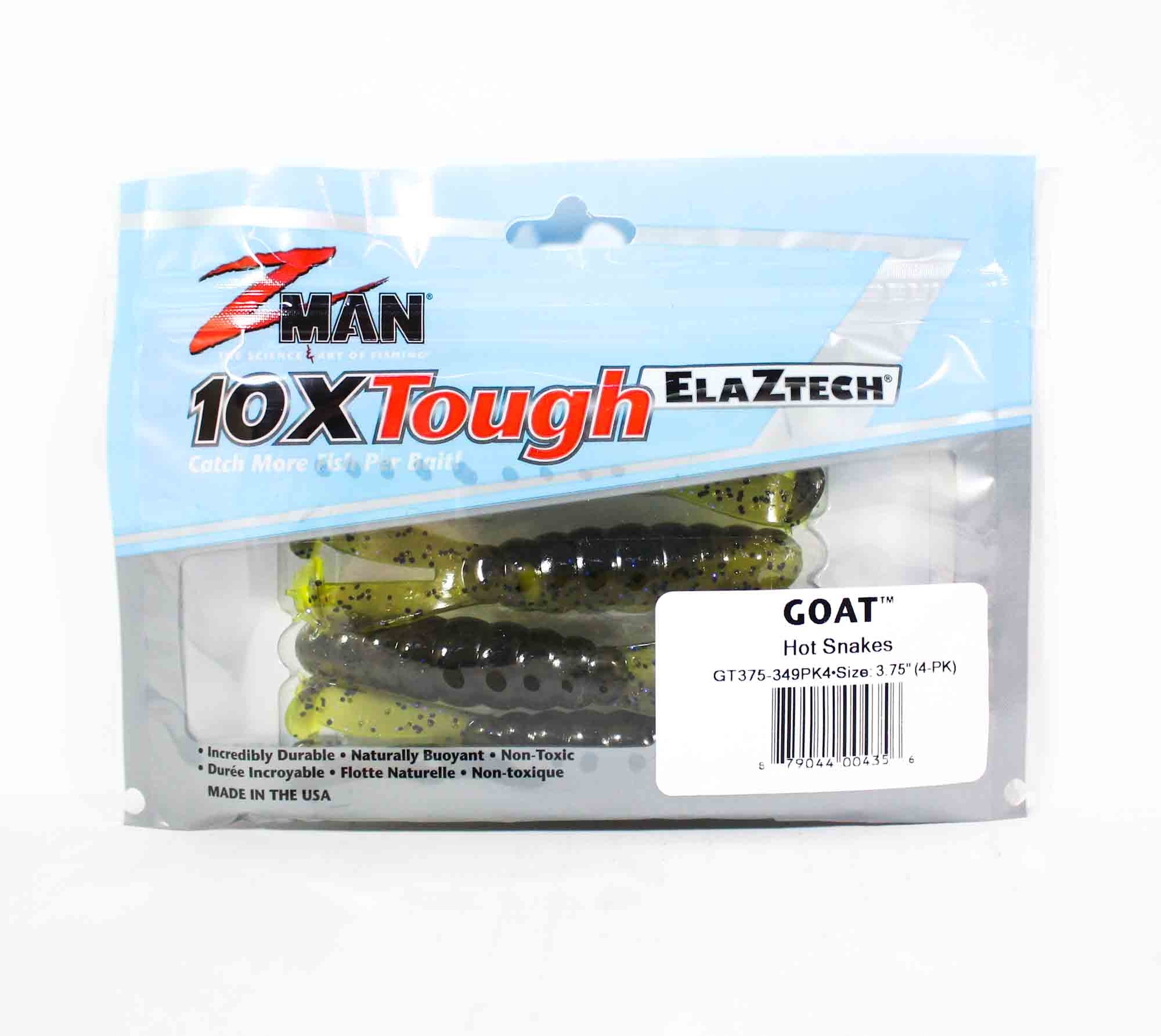 Zman Soft Lure Goat 3.75 Inch 4/Pack Hot Snakes (4356)