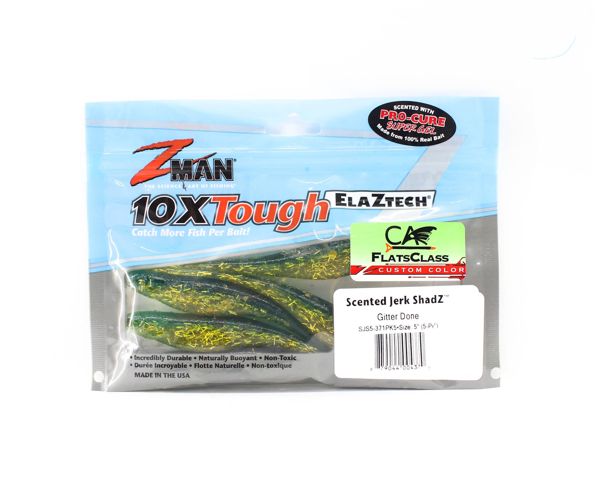 Zman Soft Lure Jerk ShadZ 5 Inch 5/Pack Gitter Done (4370)