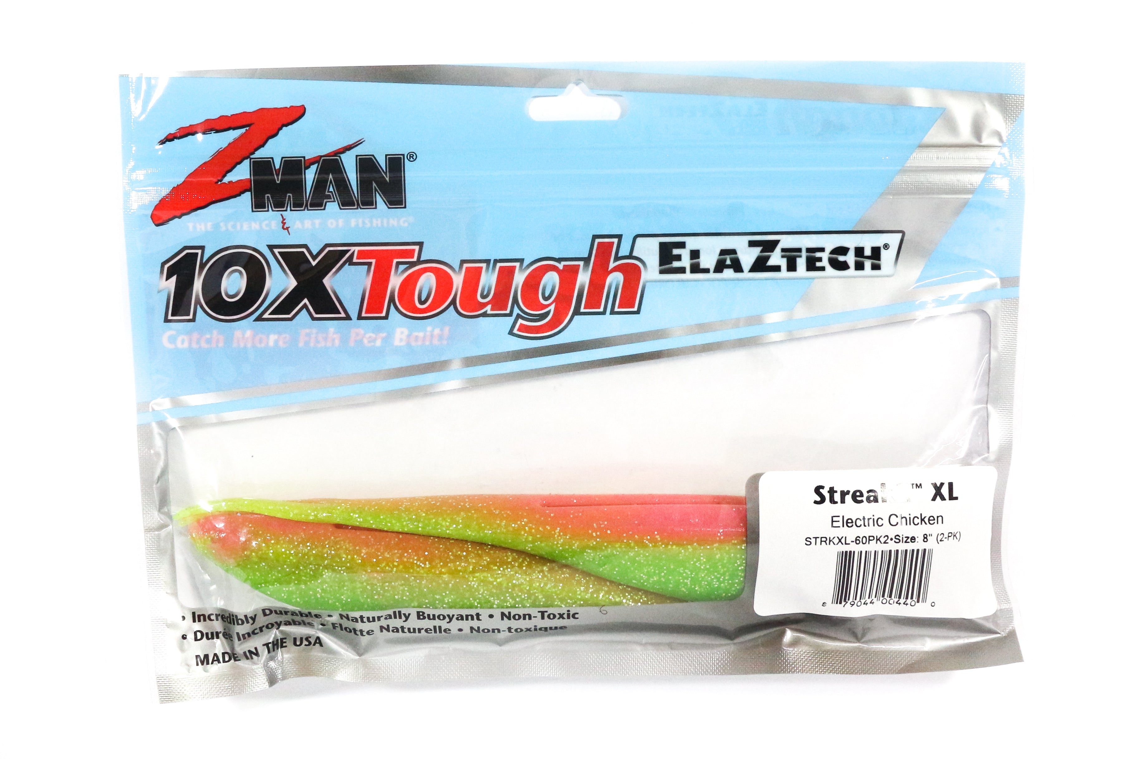 Zman Soft Lure StreakZ XL 8 Inch 2/Pack Electric Chicken (4400)