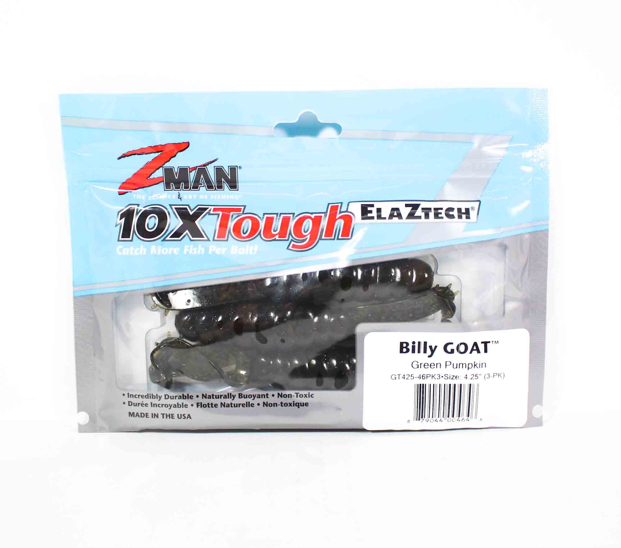 Zman Soft Lure Billy Goat 4.25 Inch 3/Pack Green Pumpkin (4646)
