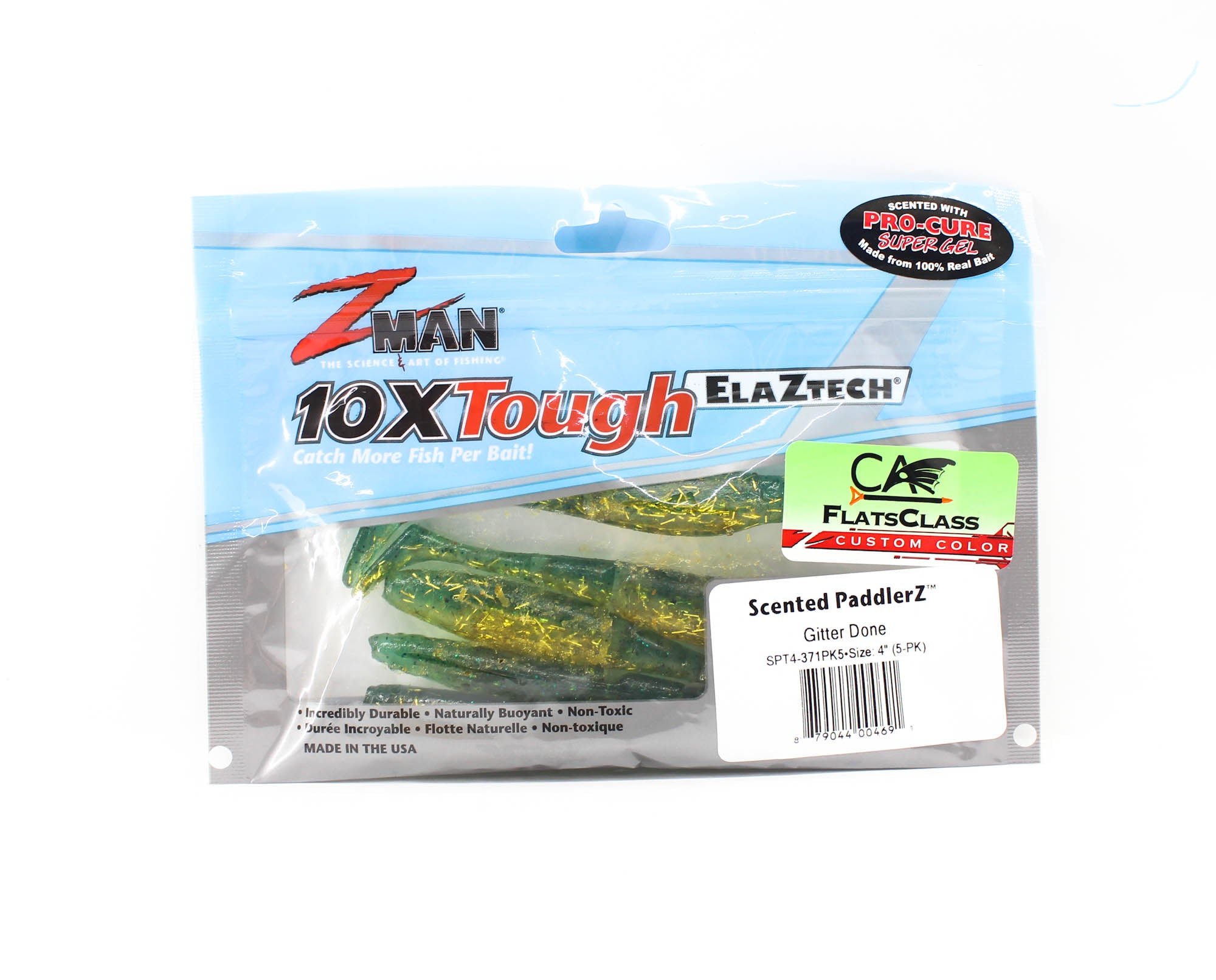 Zman Soft Lure Scented PaddlerZ 4 Inch 5/Pack Gitter Done (4691)