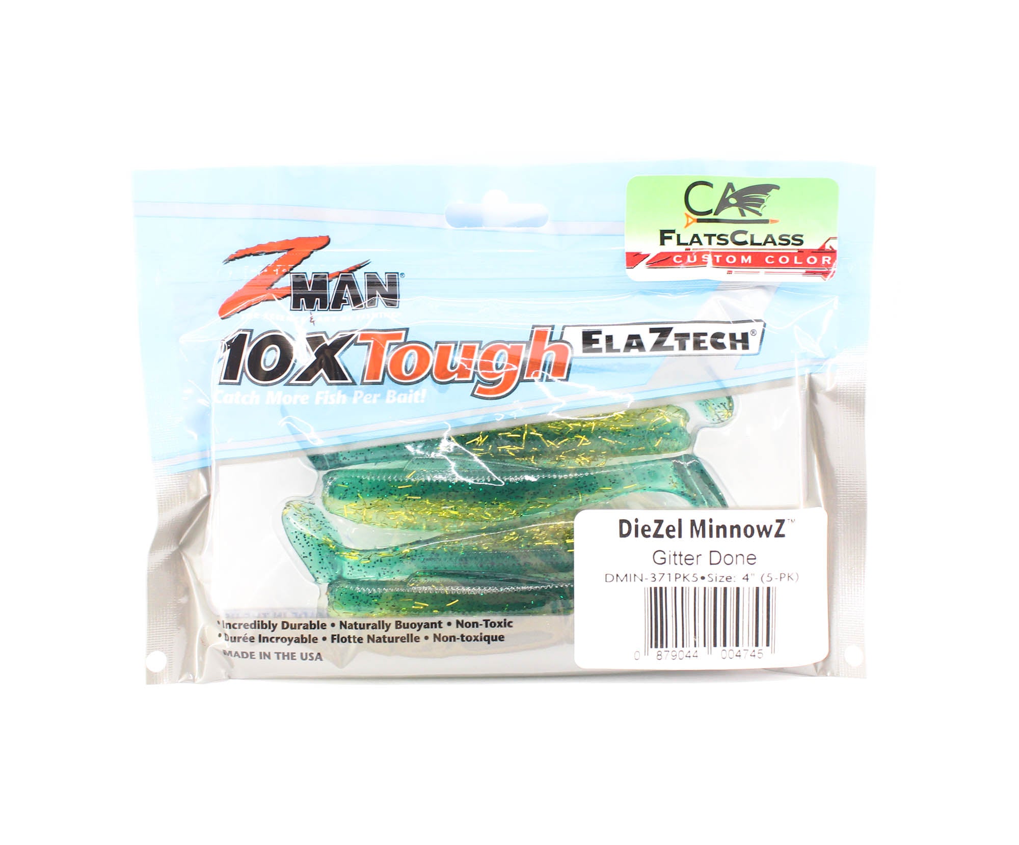 Zman Soft Lure Diezel MinnowZ 4 Inch 5/Pack Gitter Done (4745)