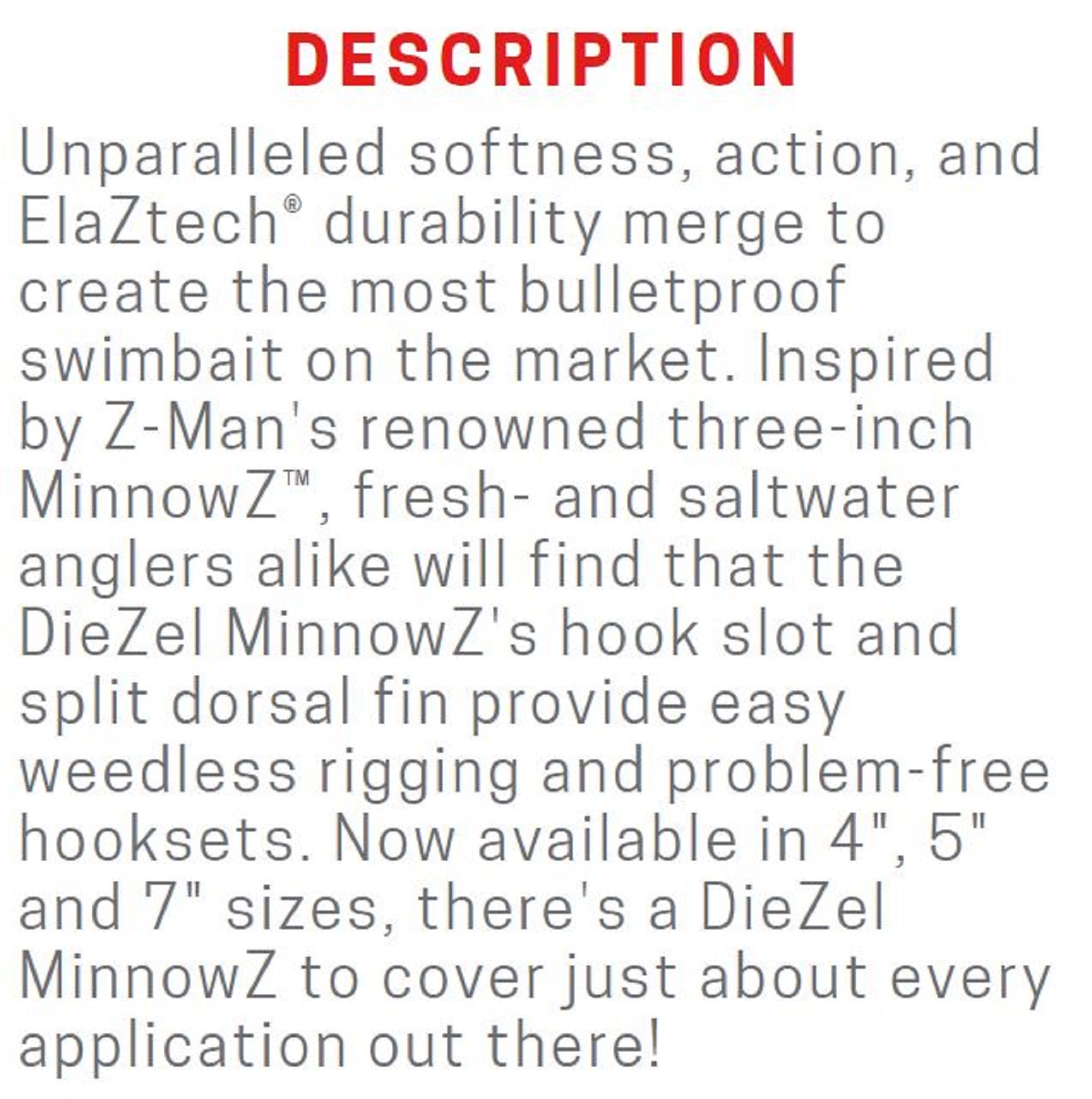 Zman Soft Lure Diezel MinnowZ 4 Inch 5/Pack Gitter Done (4745)