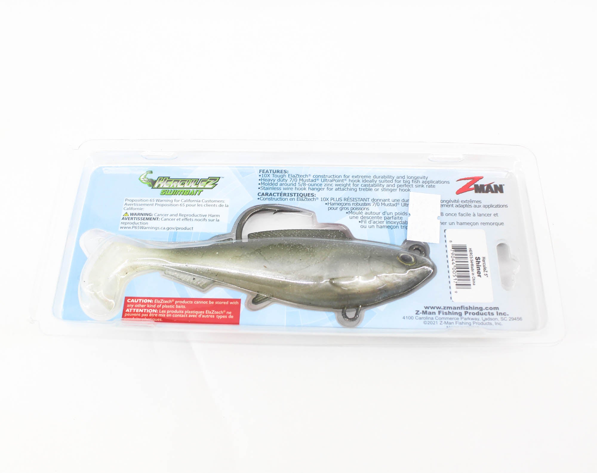 Zman Soft Lure Herculez Swimbait 5 Inch Shiner (5179)