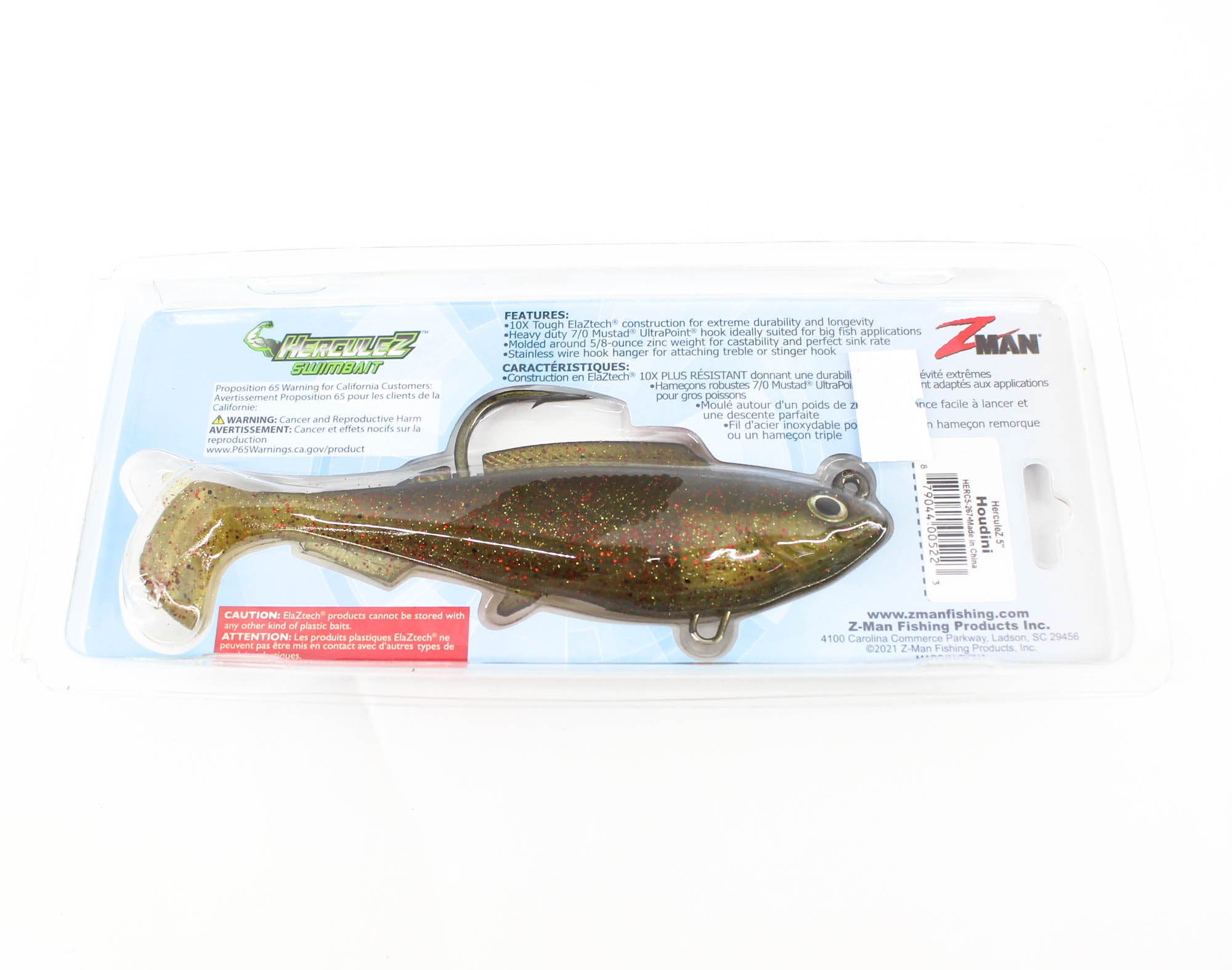 Zman Soft Lure Herculez Swimbait 5 Inch Houdini (5223)
