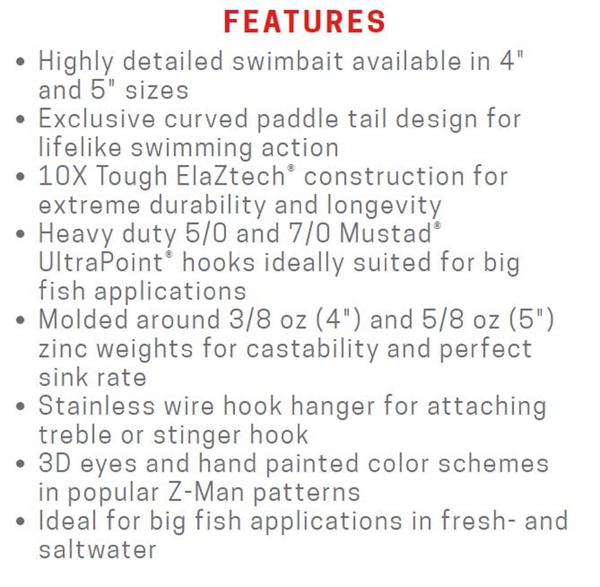 Zman Soft Lure Herculez Swimbait 5 Inch Houdini (5223)