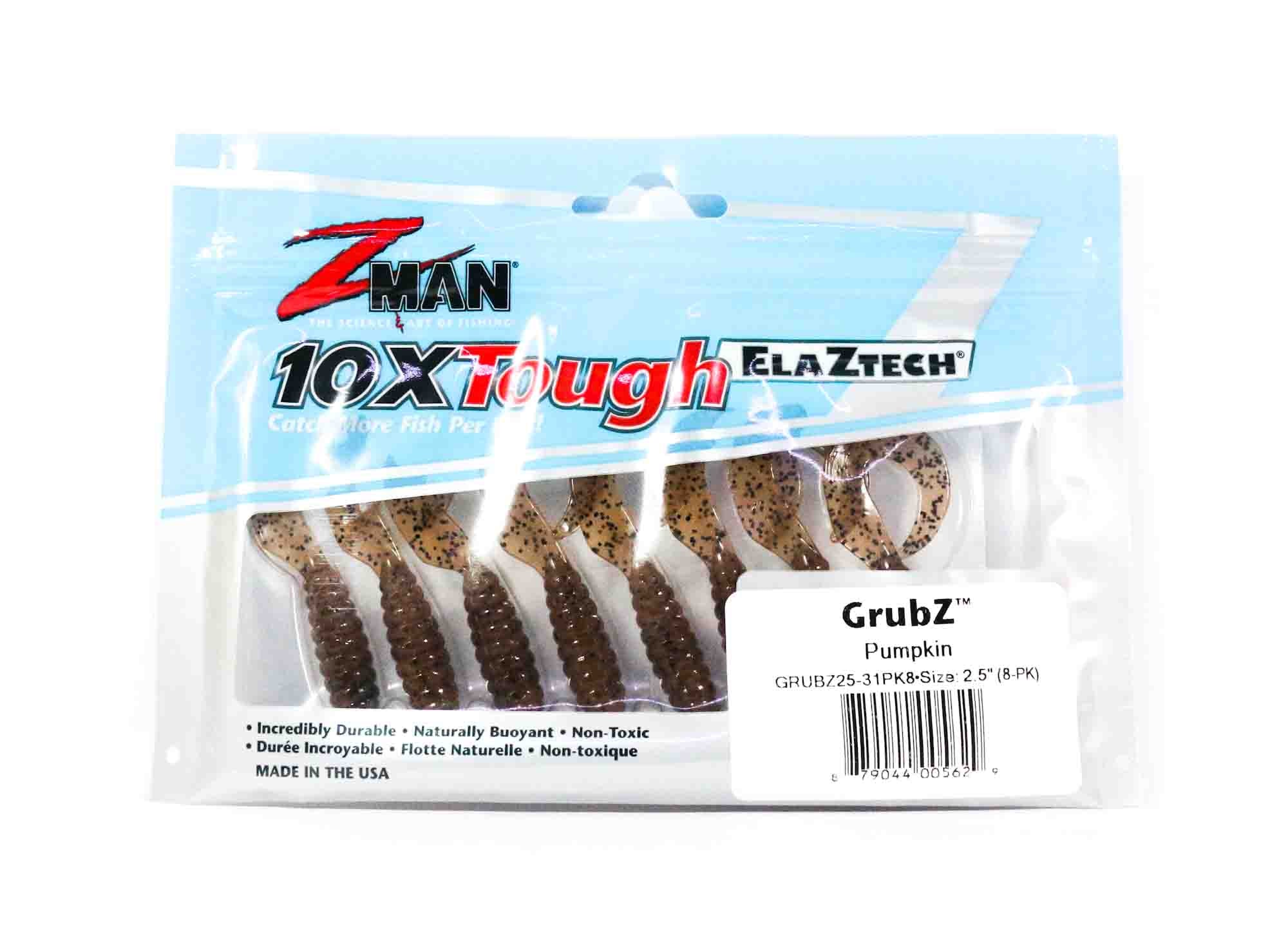 Zman Soft Lure GrubZ 2.5 Inch 8/Pack Pumpkin Seed (5629)