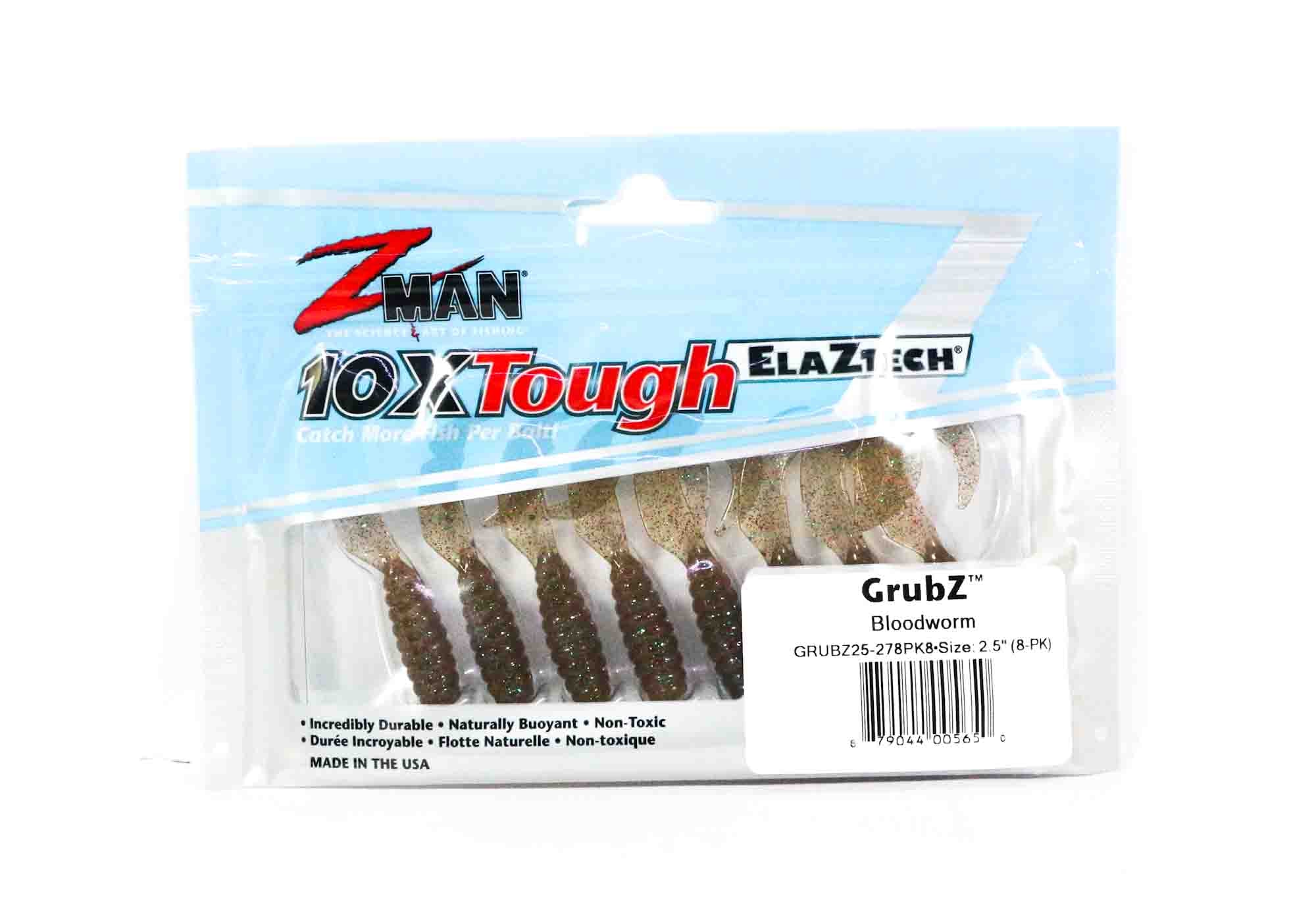 Zman Soft Lure GrubZ 2.5 Inch 8/Pack Bloodworm (5650)
