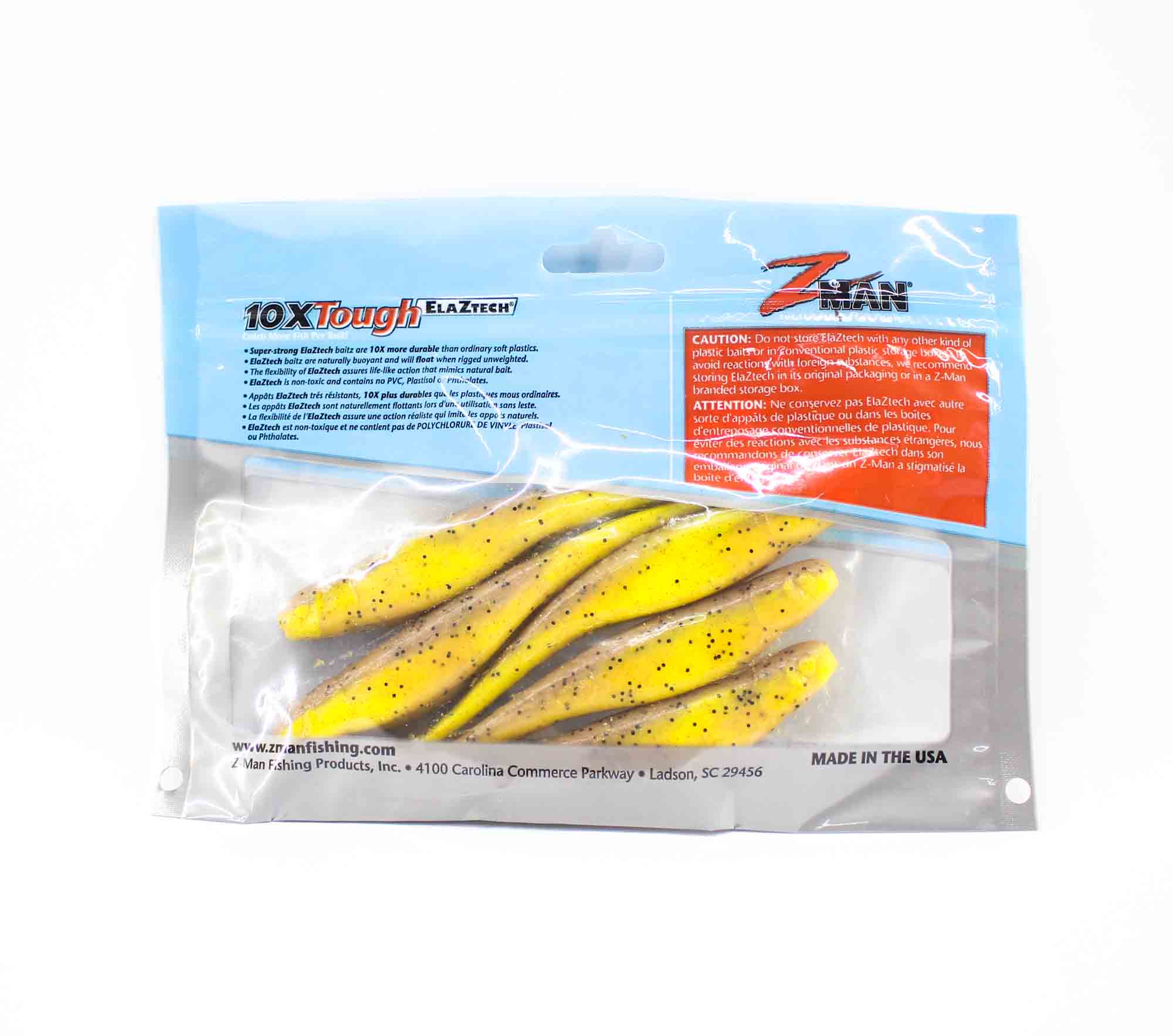 Zman Soft Lure Jerk ShadZ Scented 5 Inch 5/Pack Bruised Banana (5667)