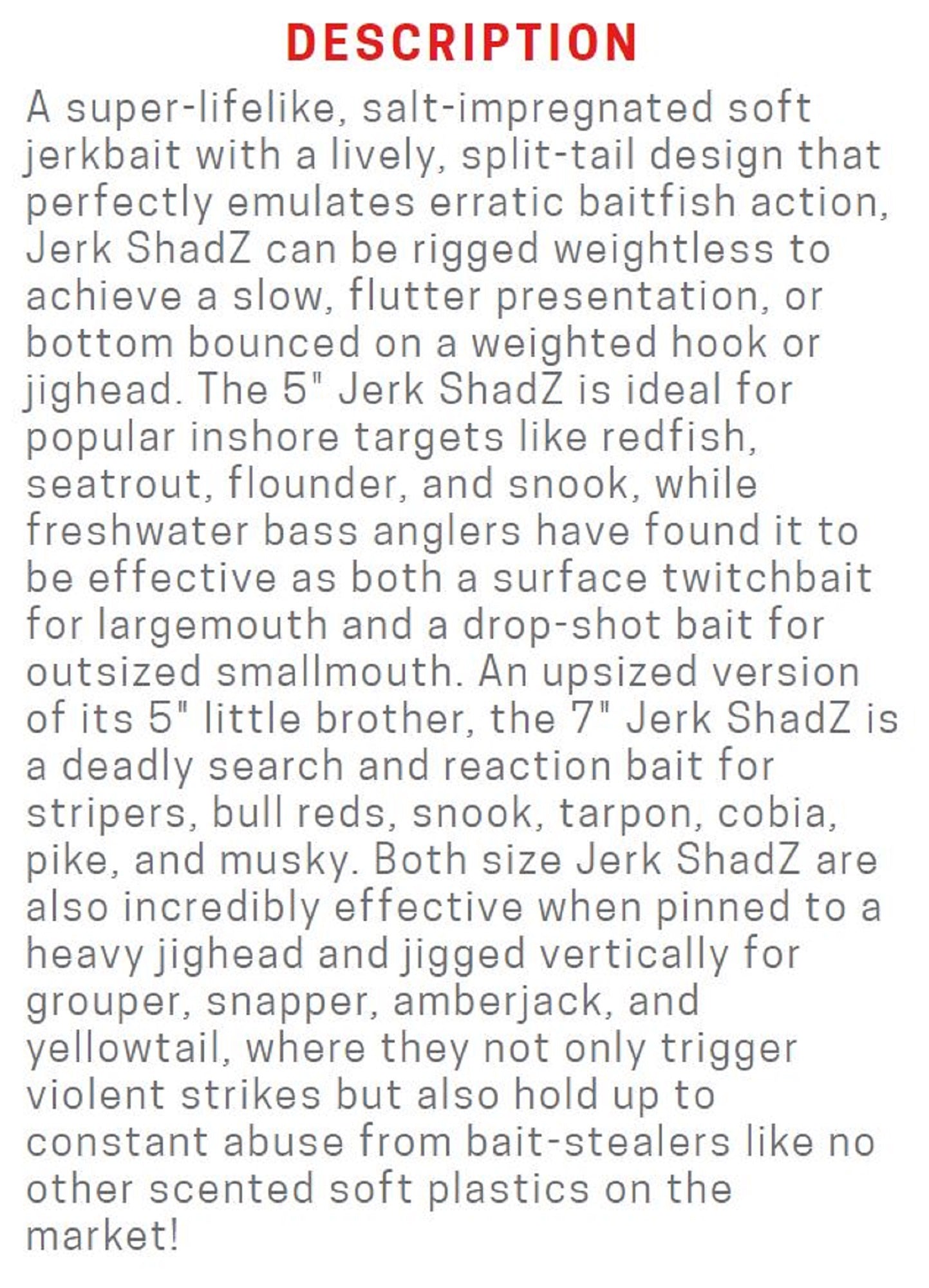 Zman Soft Lure Jerk ShadZ Scented 5 Inch 5/Pack Bruised Banana (5667)