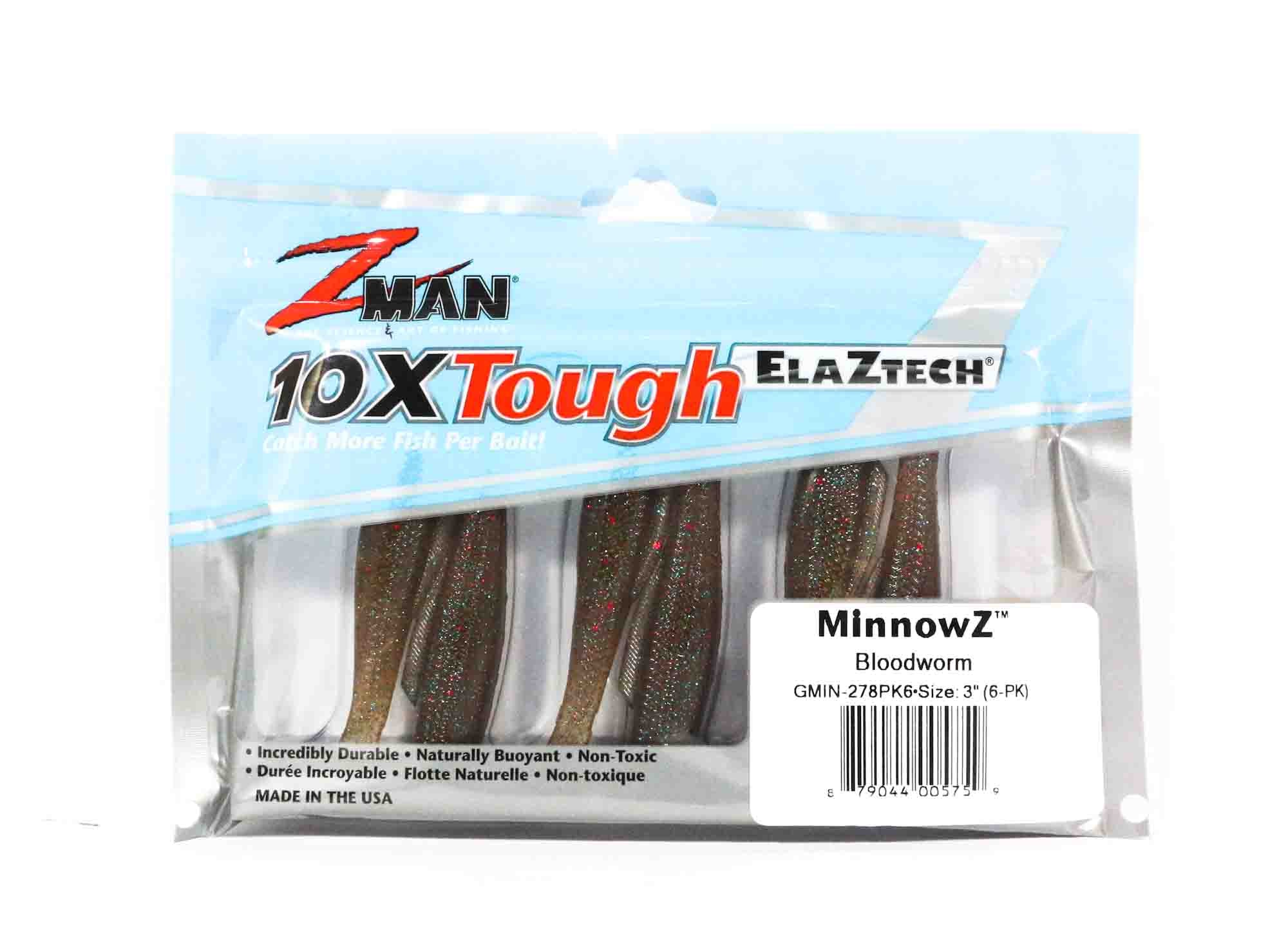 Zman Soft Lure MinnowZ 3 Inch 6/Pack Bloodworm (5759)