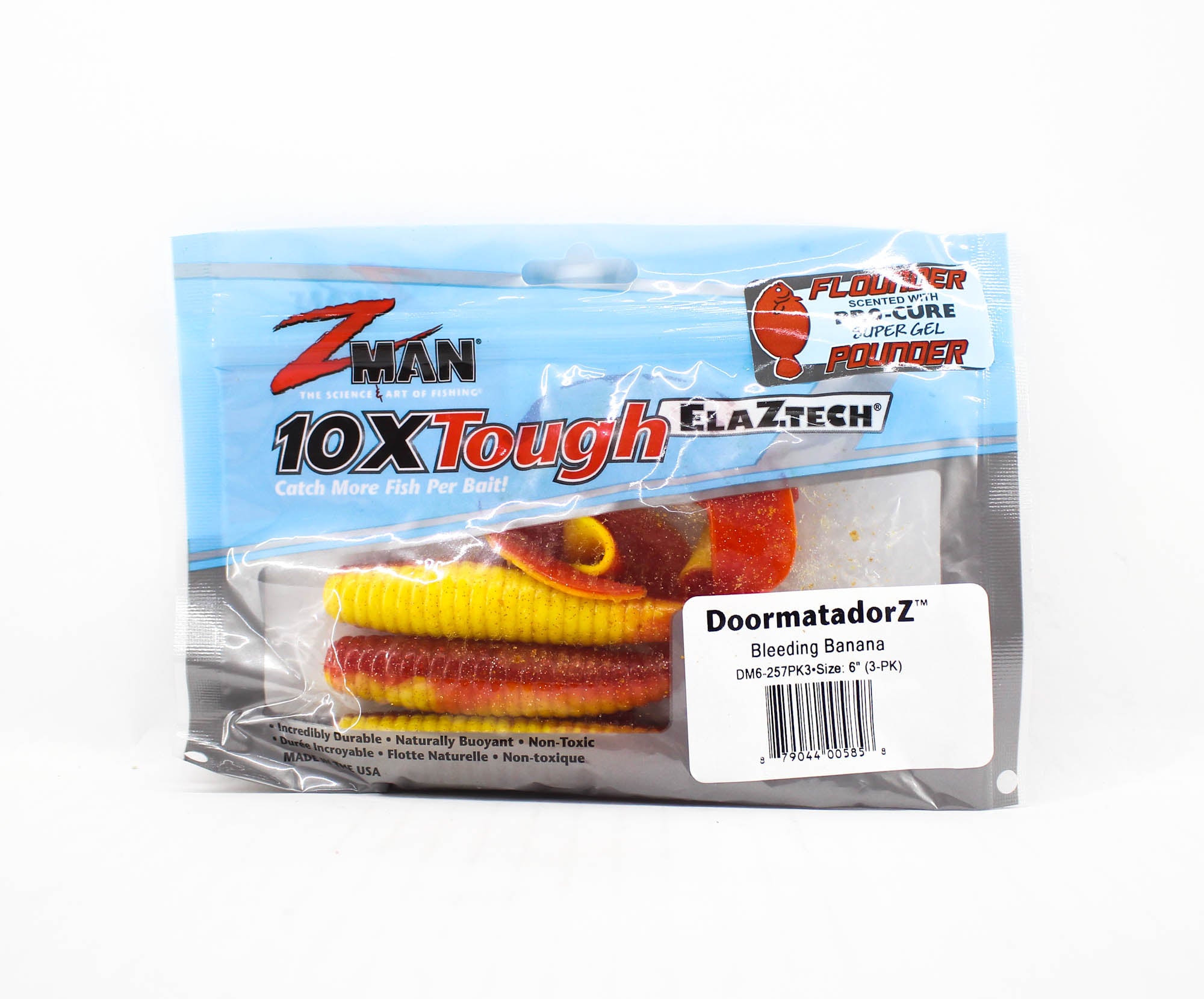 Zman Soft Lure DoormatadorZ 6 Inch 3/Pack Bleeding Banana (5858)