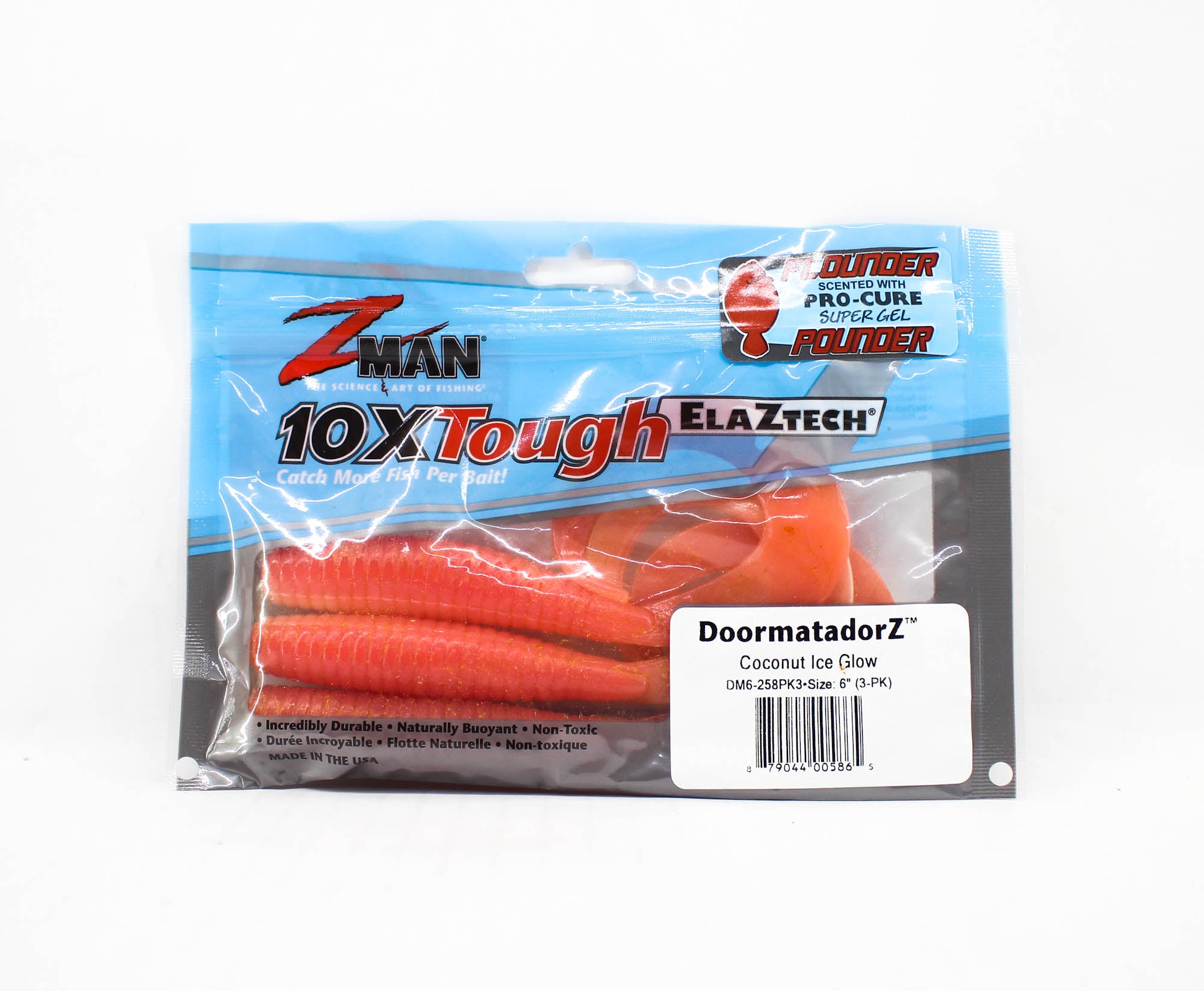 Zman Soft Lure DoormatadorZ 6 Inch 3/Pack Coconut Ice (5865)
